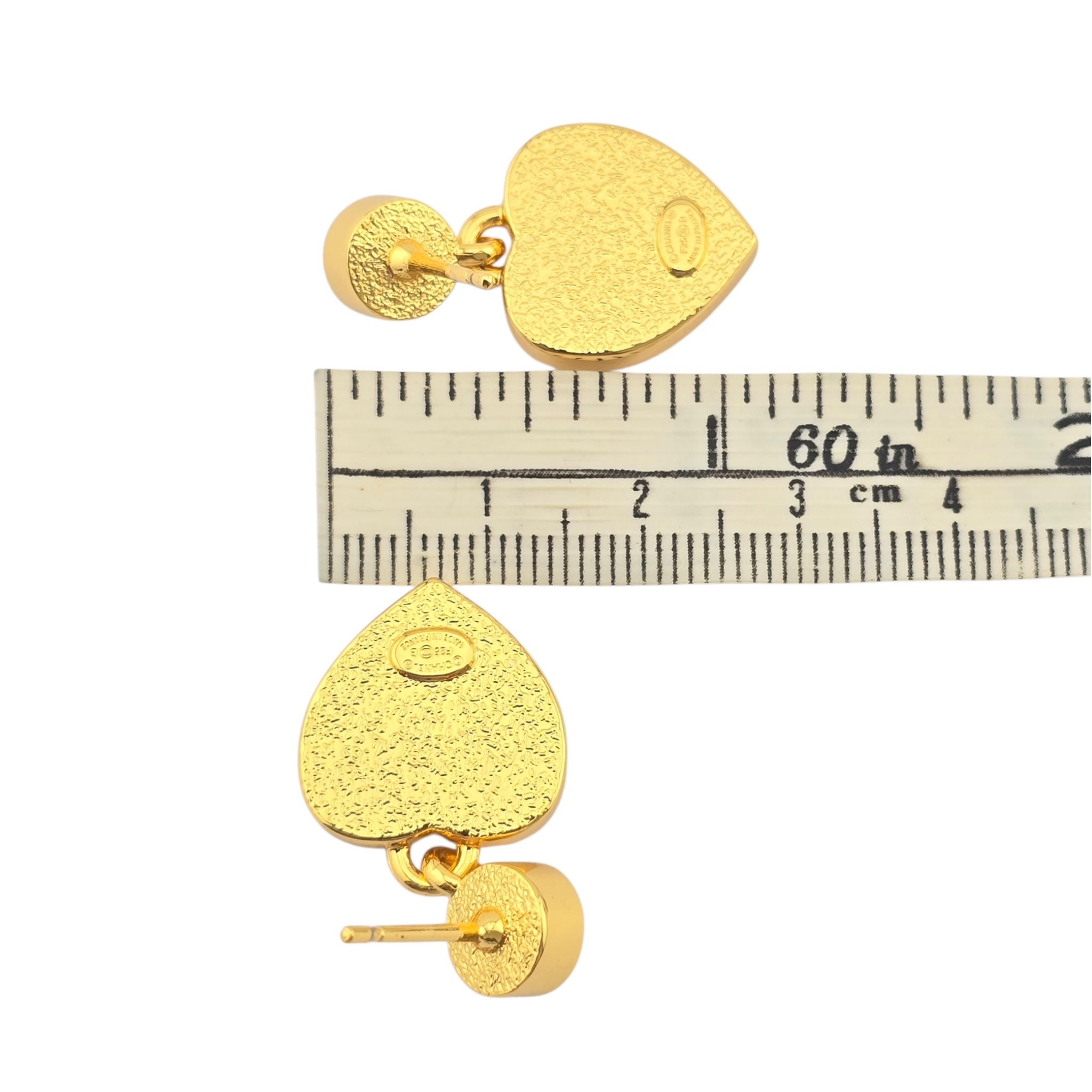 Chanel CC Gold Black Heart Drop Earrings 2025 CHANEL