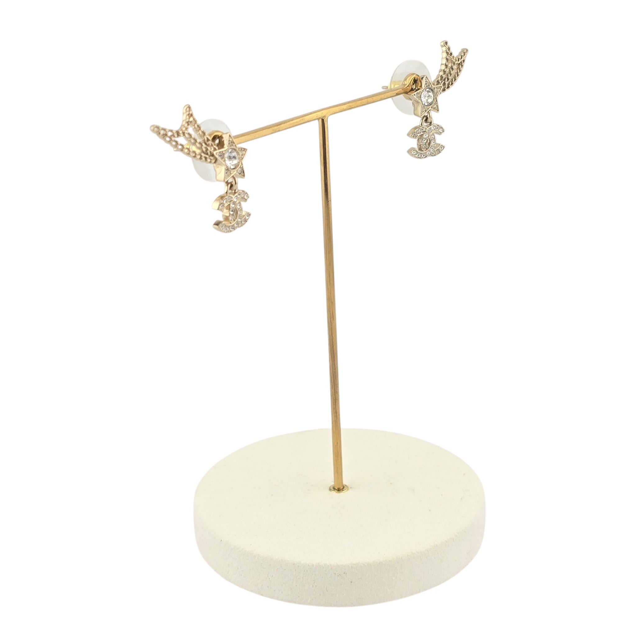 Chanel CC Shooting Star Gold Earrings 25B CHANEL
