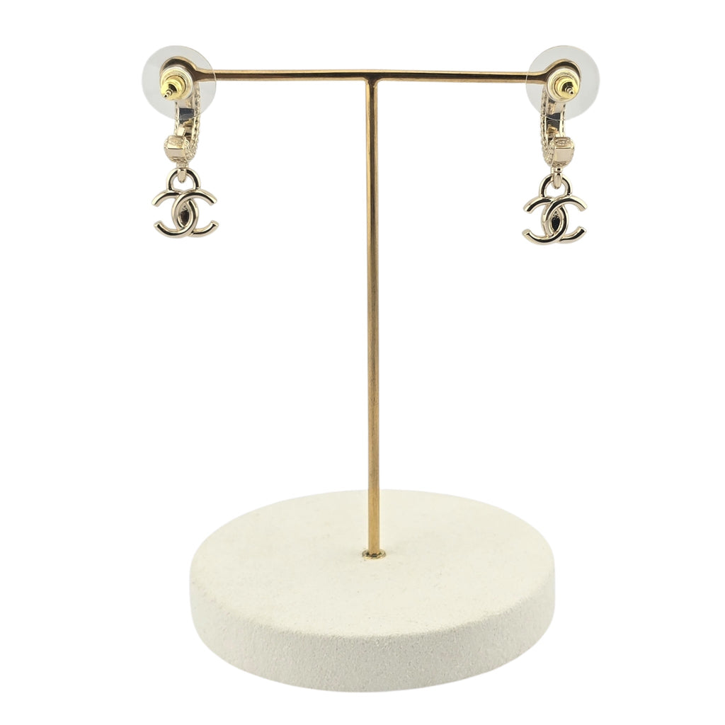 Chanel CC Gold Turnlock Drop Earrings 2025 CHANEL