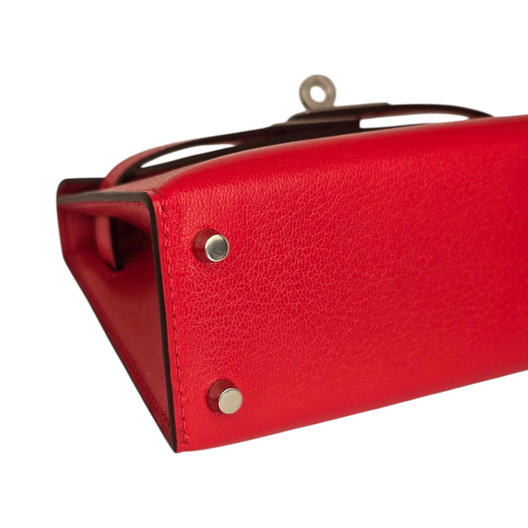 Hermes Mini Kelly II Rouge De Coeur Chèvre Chamkila Palladium Hardware HERMES