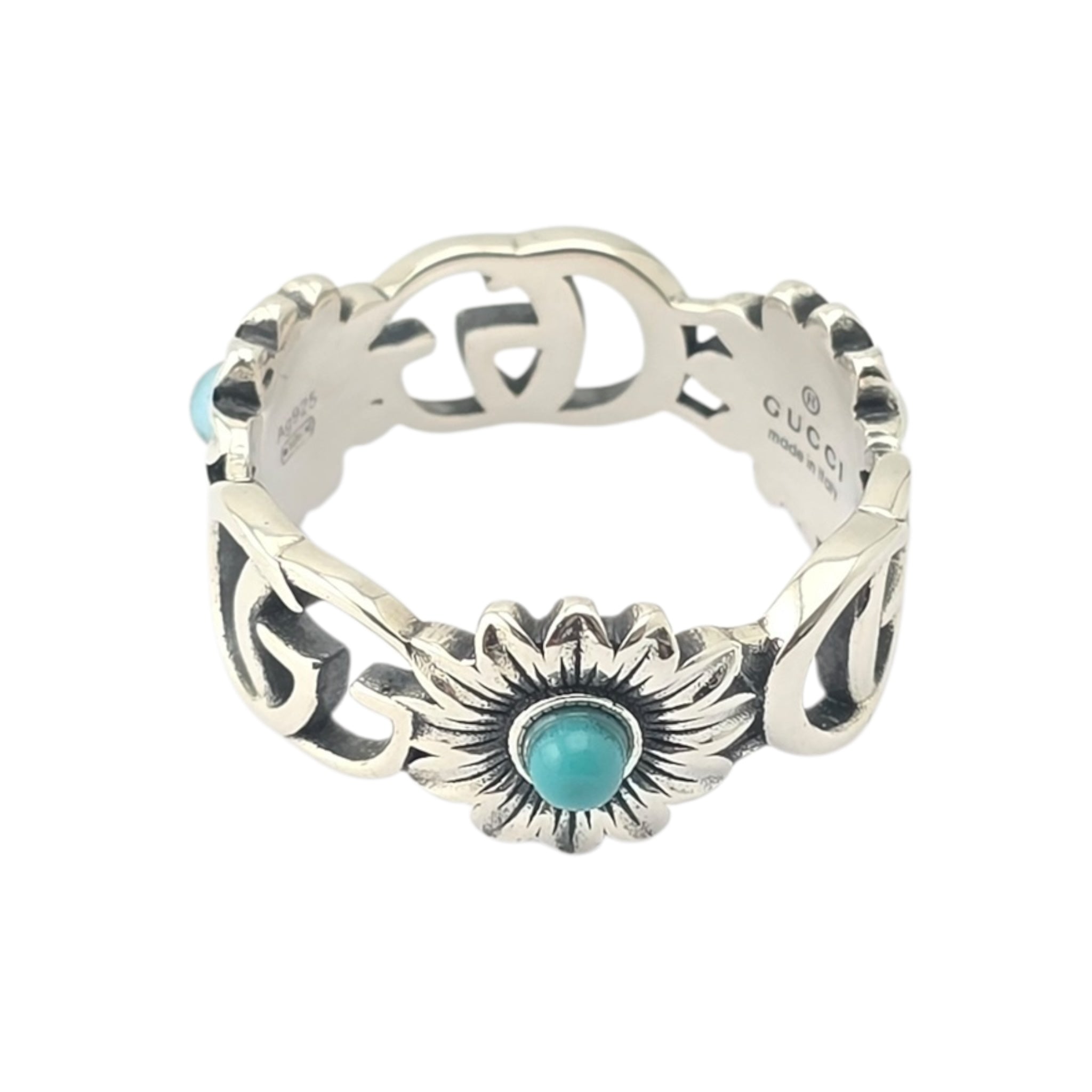 GUCCI GG Marmont Mother of Pearl Silver Ring GUCCI