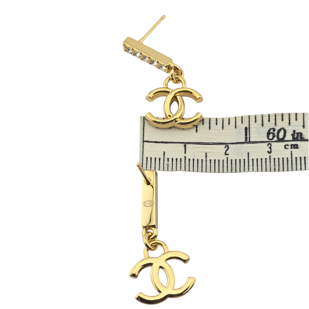 Chanel Gold Crystal Earrings 2024 CHANEL