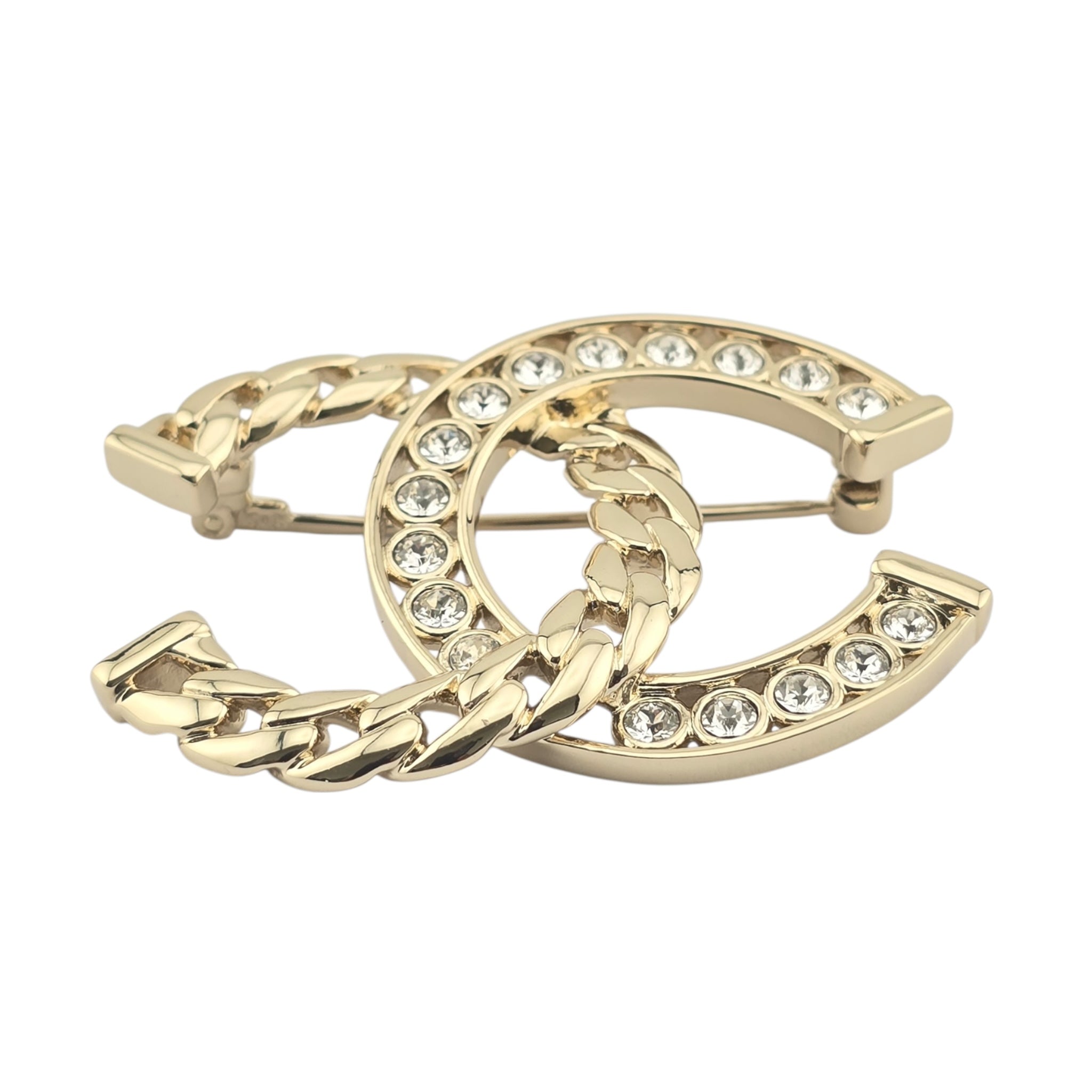 Chanel CC Gold Crystal Brooch 2024 CHANEL