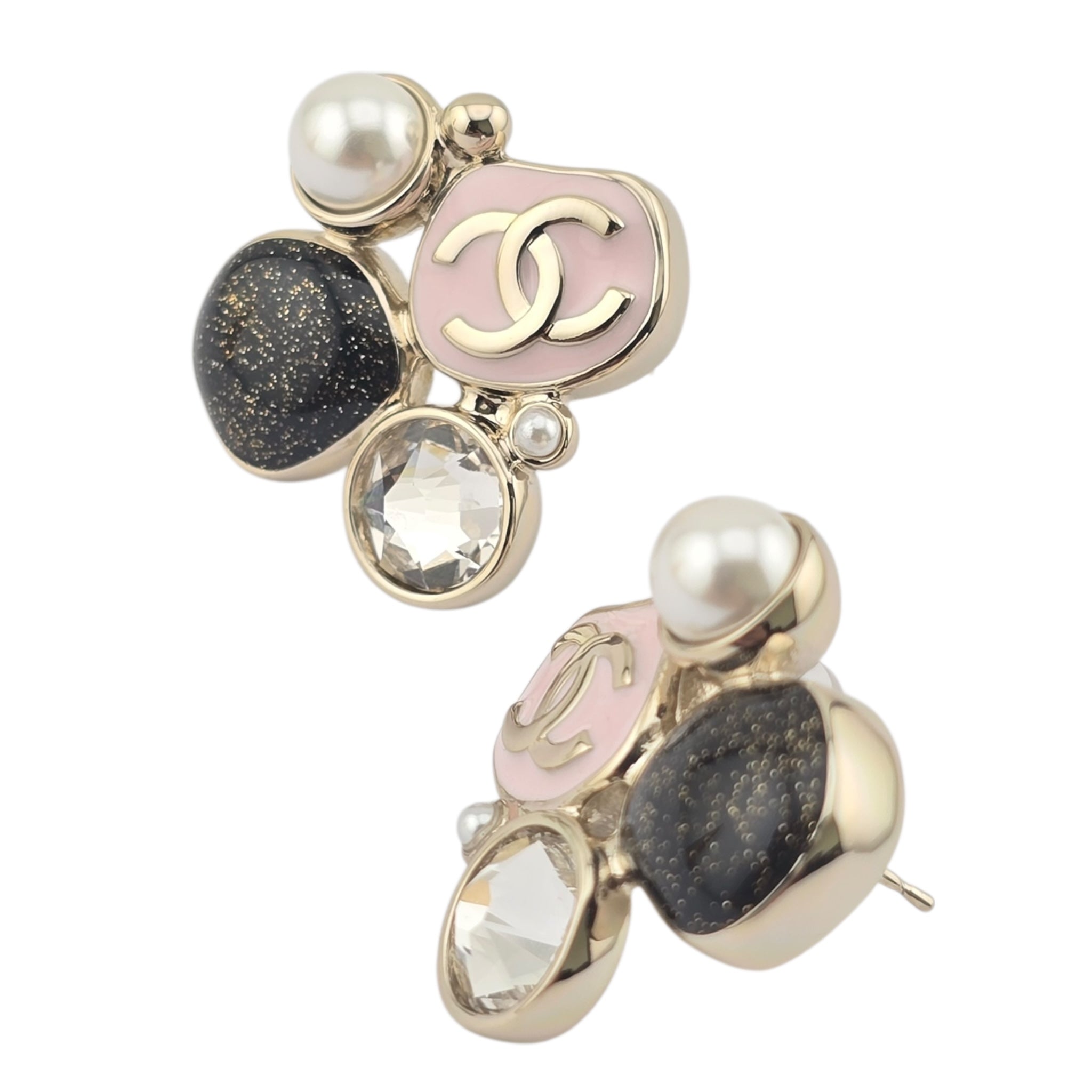 Chanel CC Enamel Pearl Earrings 2025 CHANEL