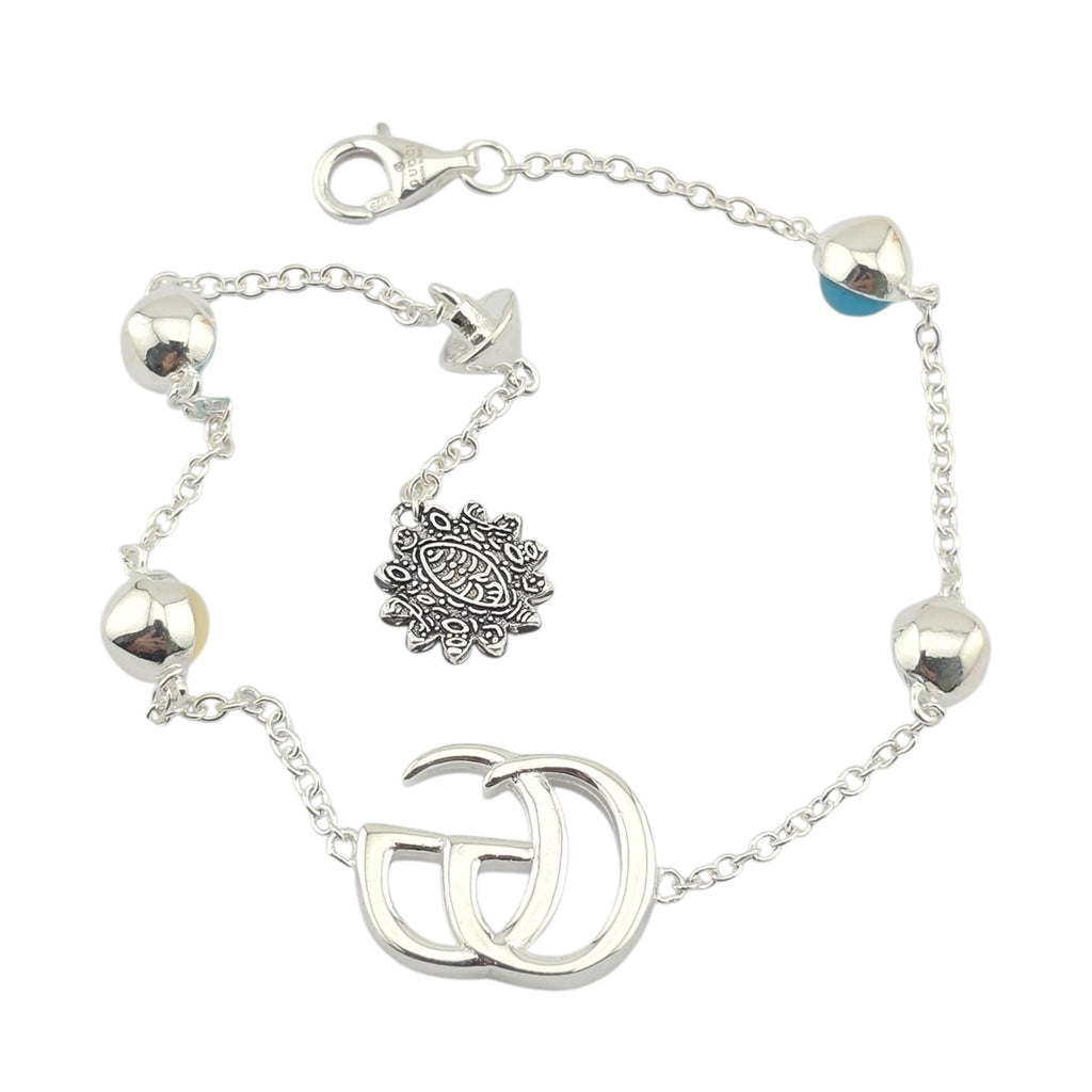 GUCCI GG Marmont Sterling Silver Mother of Pearl Bracelet GUCCI