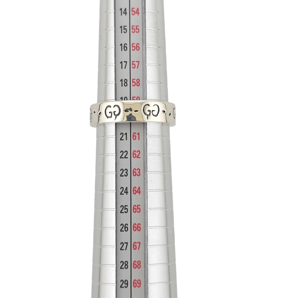 GUCCI Ghost Skull Silver GG Ring 4mm GUCCI