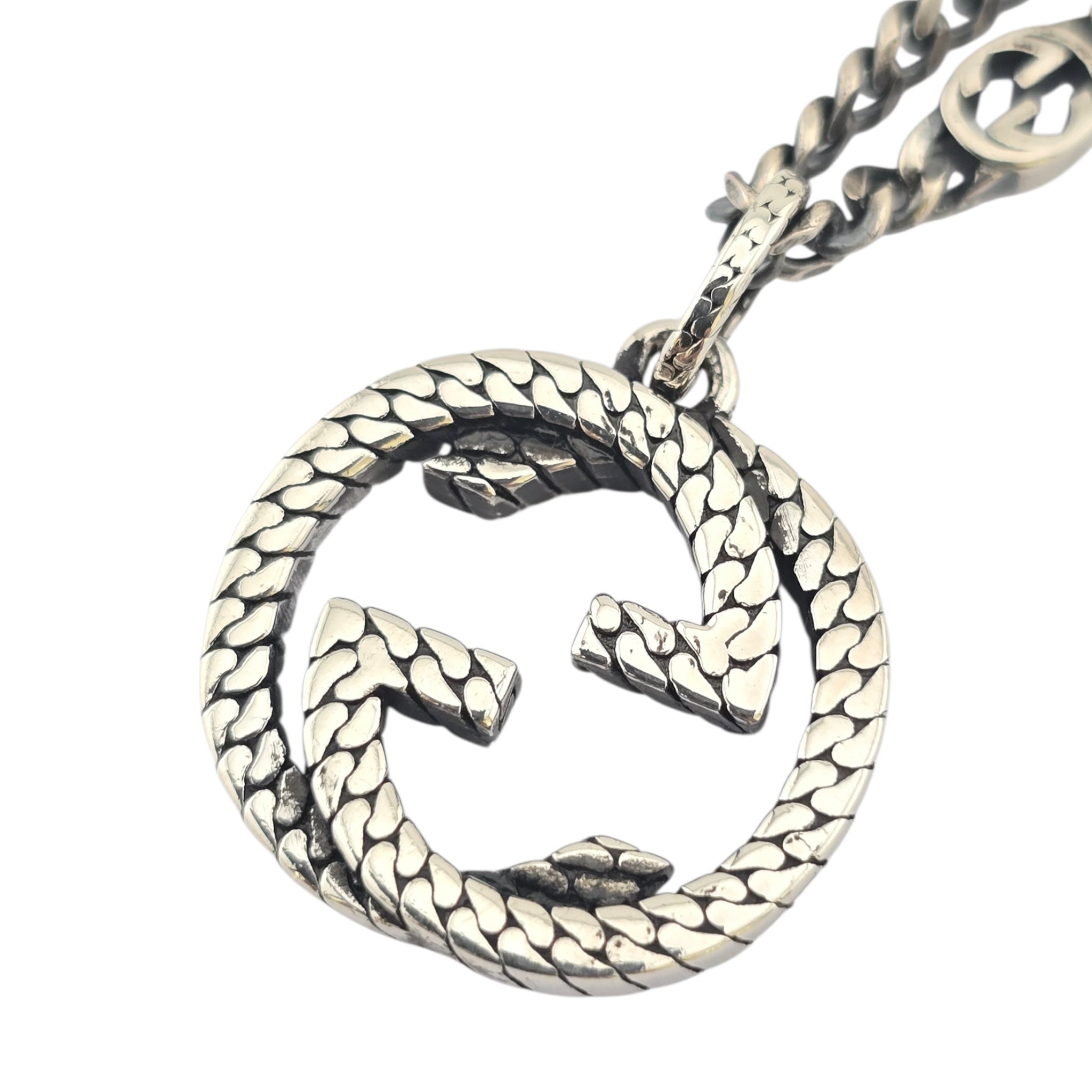 GUCCI GG Interlocking Silver Necklace 50cm GUCCI