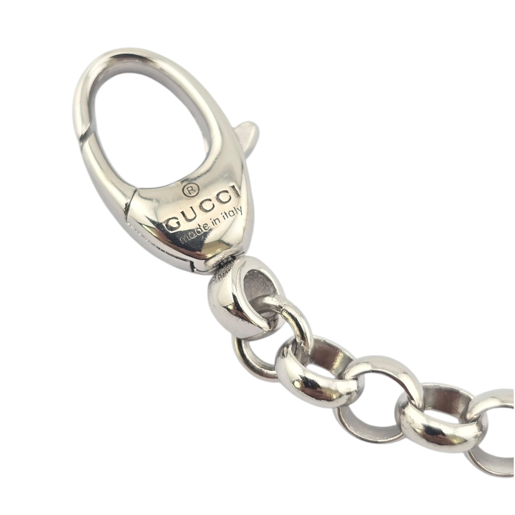 GUCCI GG Trademark Sterling Silver Charm Bracelet GUCCI
