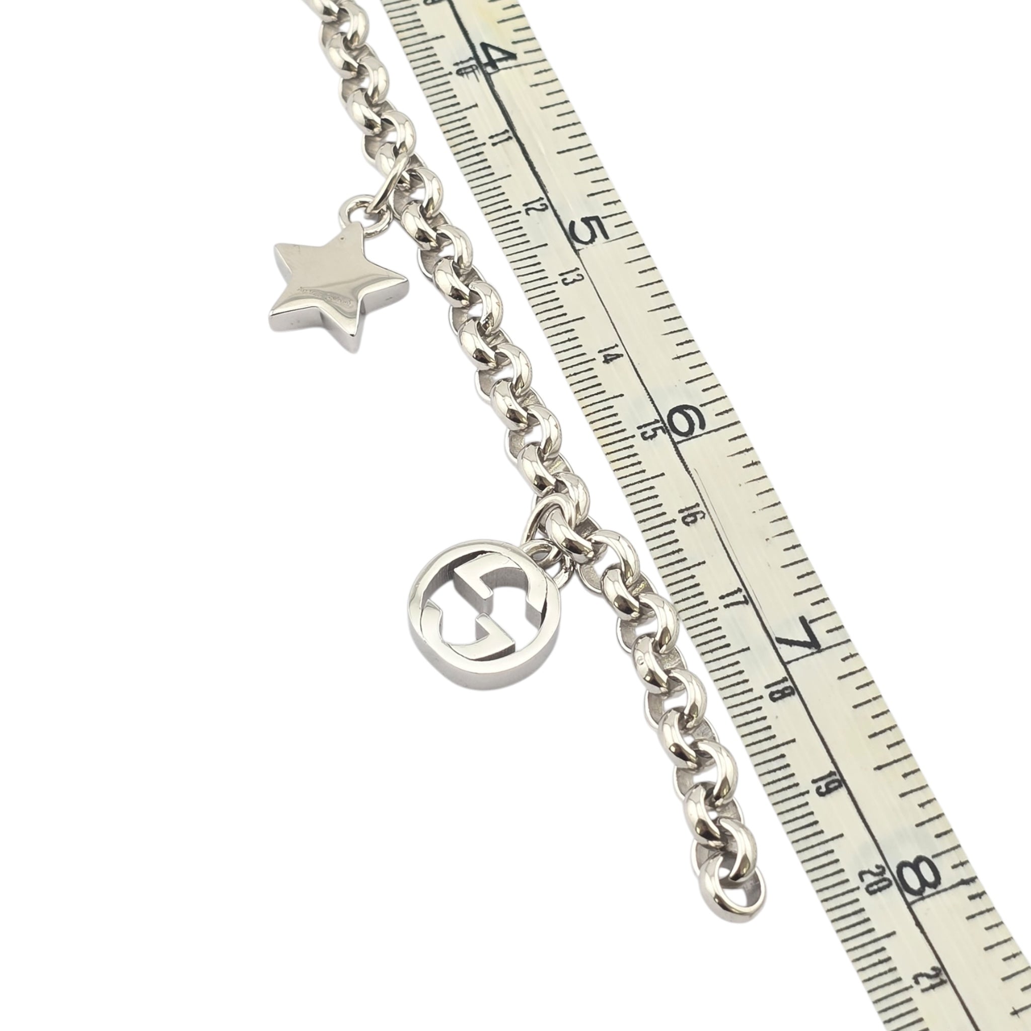 GUCCI Trademark GG Sterling Silver Charm Bracelet GUCCI