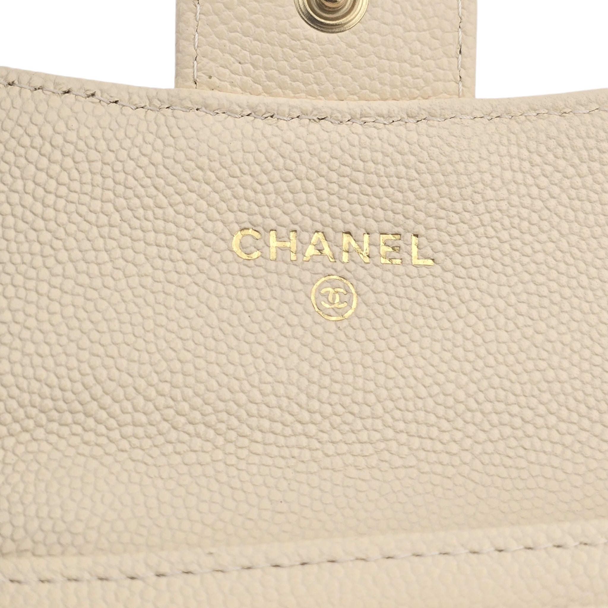 Chanel CC Caviar Beige Classic Flap Cardholder CHANEL