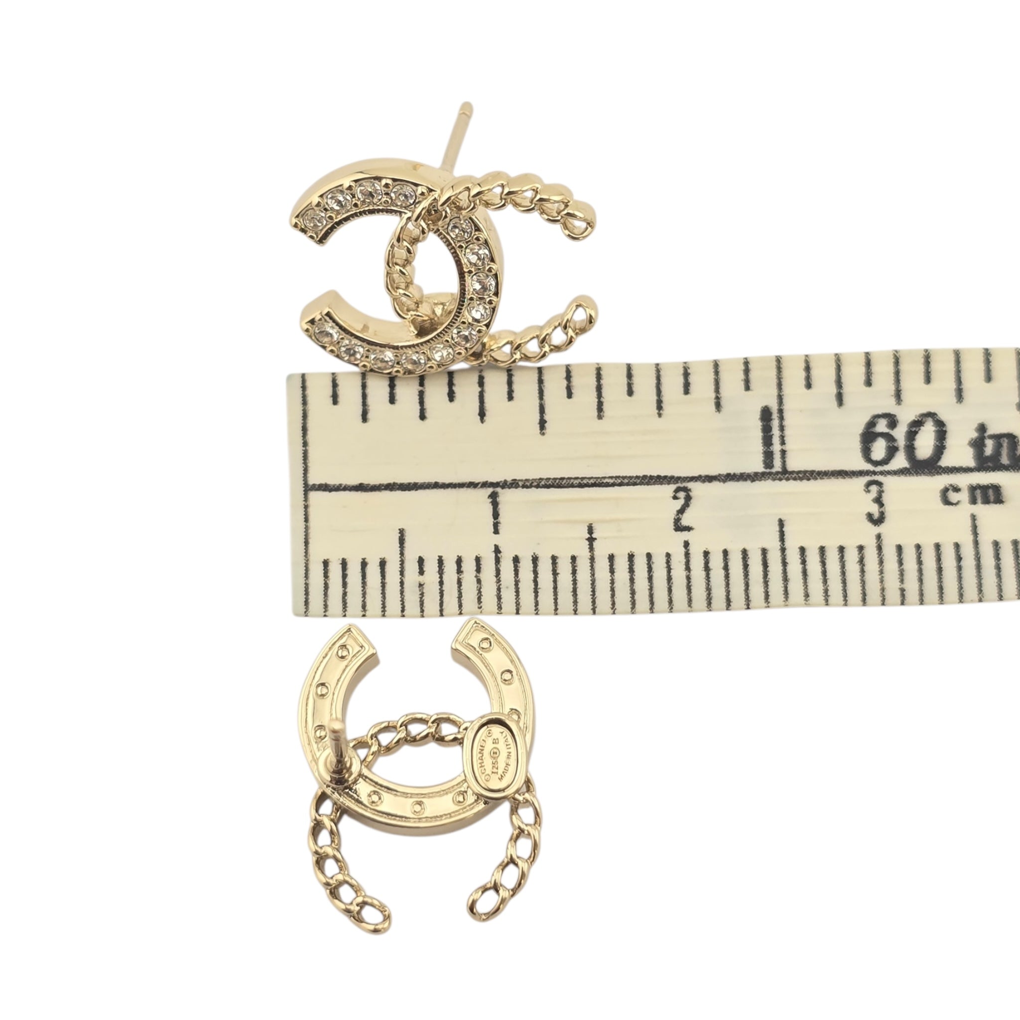 Chanel CC Crystal Earrings Gold 2025 CHANEL