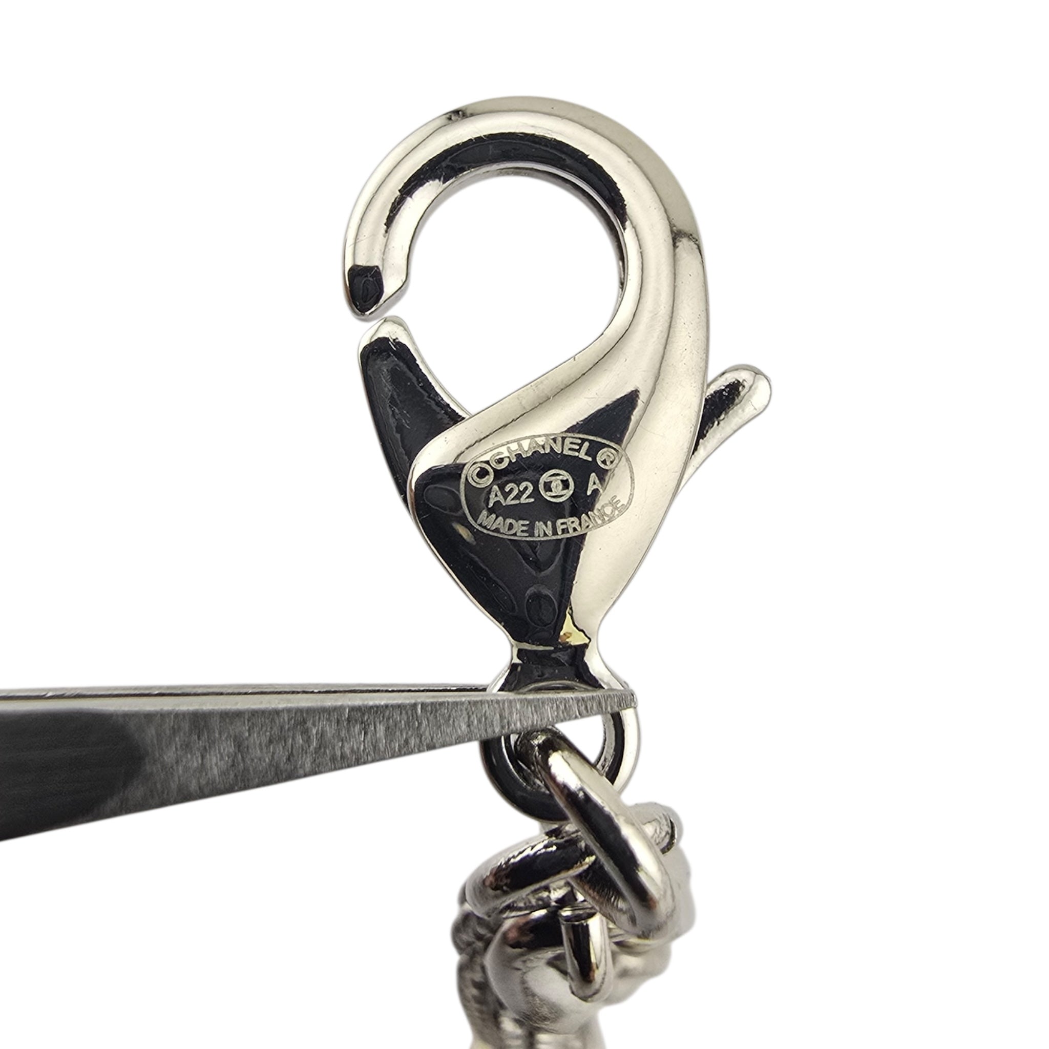 ChanelCC Tangled Multi Chain Choker Necklace Metal with Crystals CHANEL