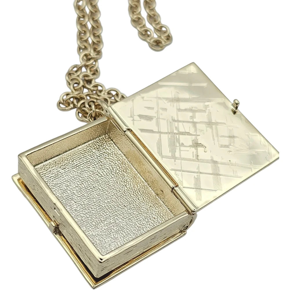 Chanel Enamel Lion Book Locket Pendant Necklace Cruise 2022 CHANEL