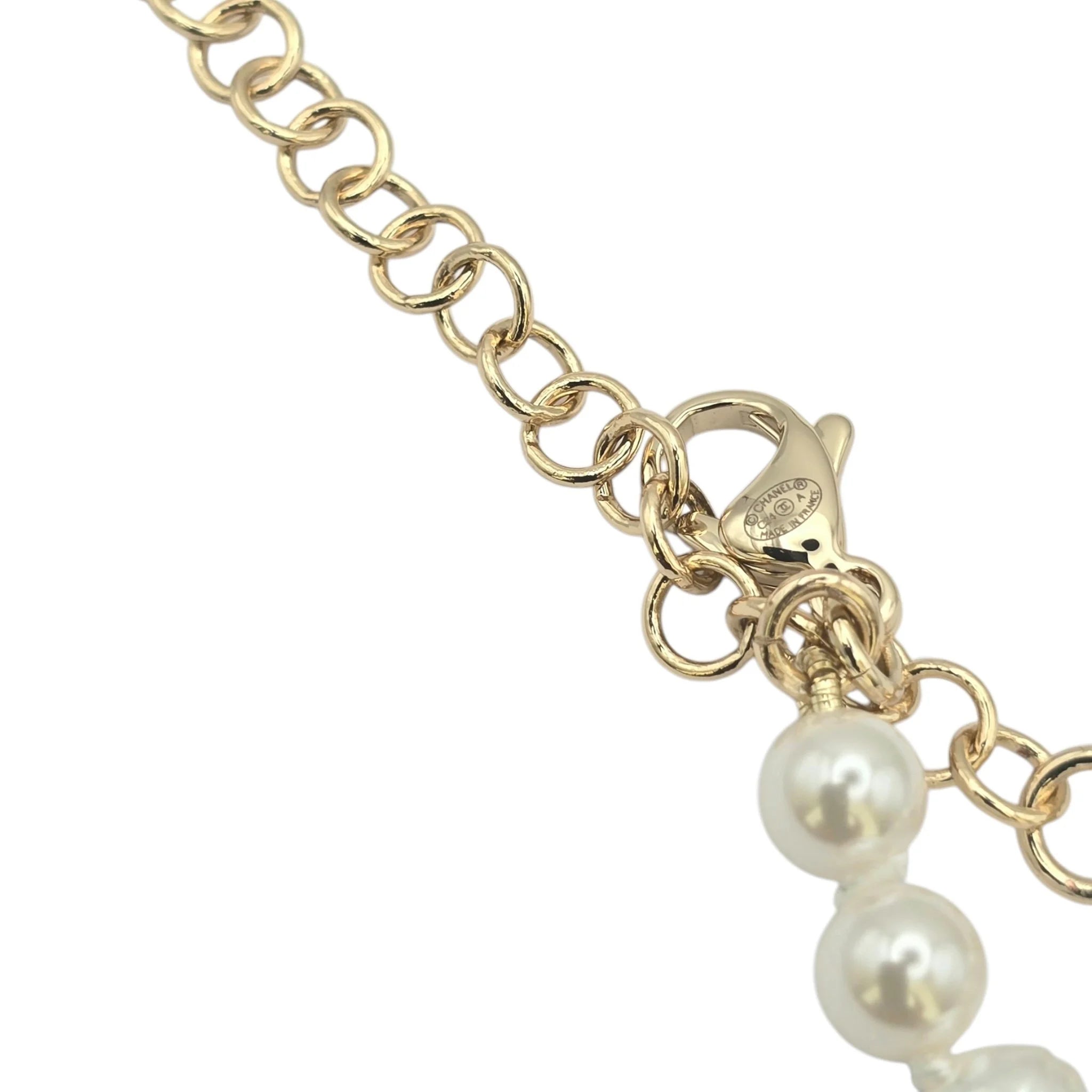 Chanel CC Heart Faux Pearl Choker Necklace 2024 CHANEL