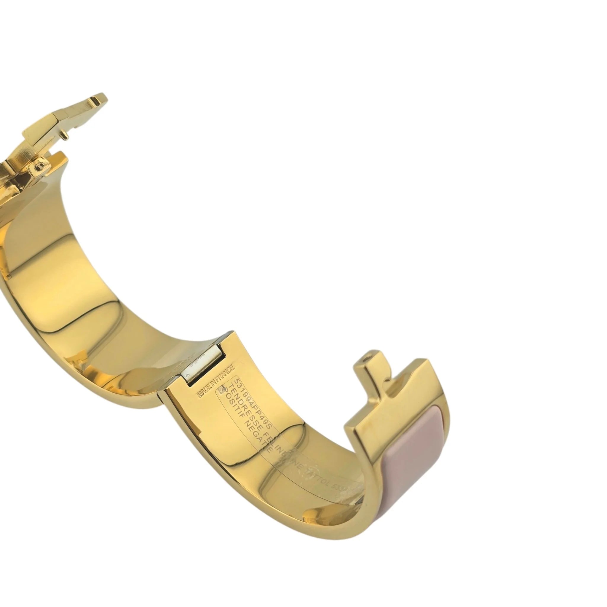 Hermès Clic Clac H Bracelet (Pink) Rose Candeur Gold GM HERMES