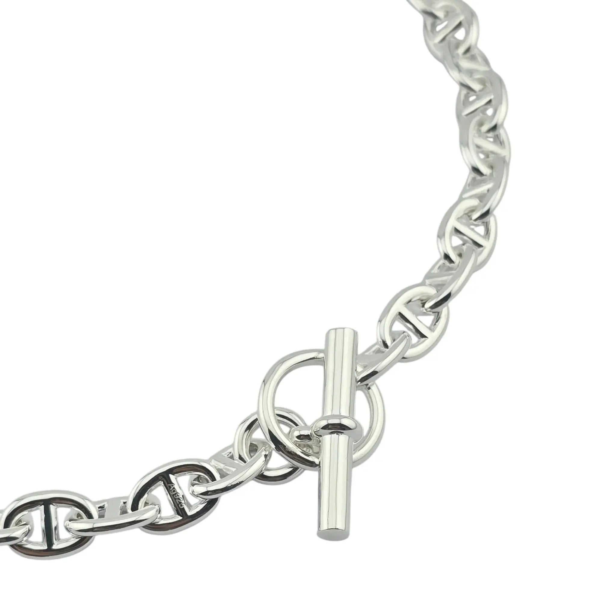 Hermes Chaine d'Ancre Necklace Silver Small Model HERMES