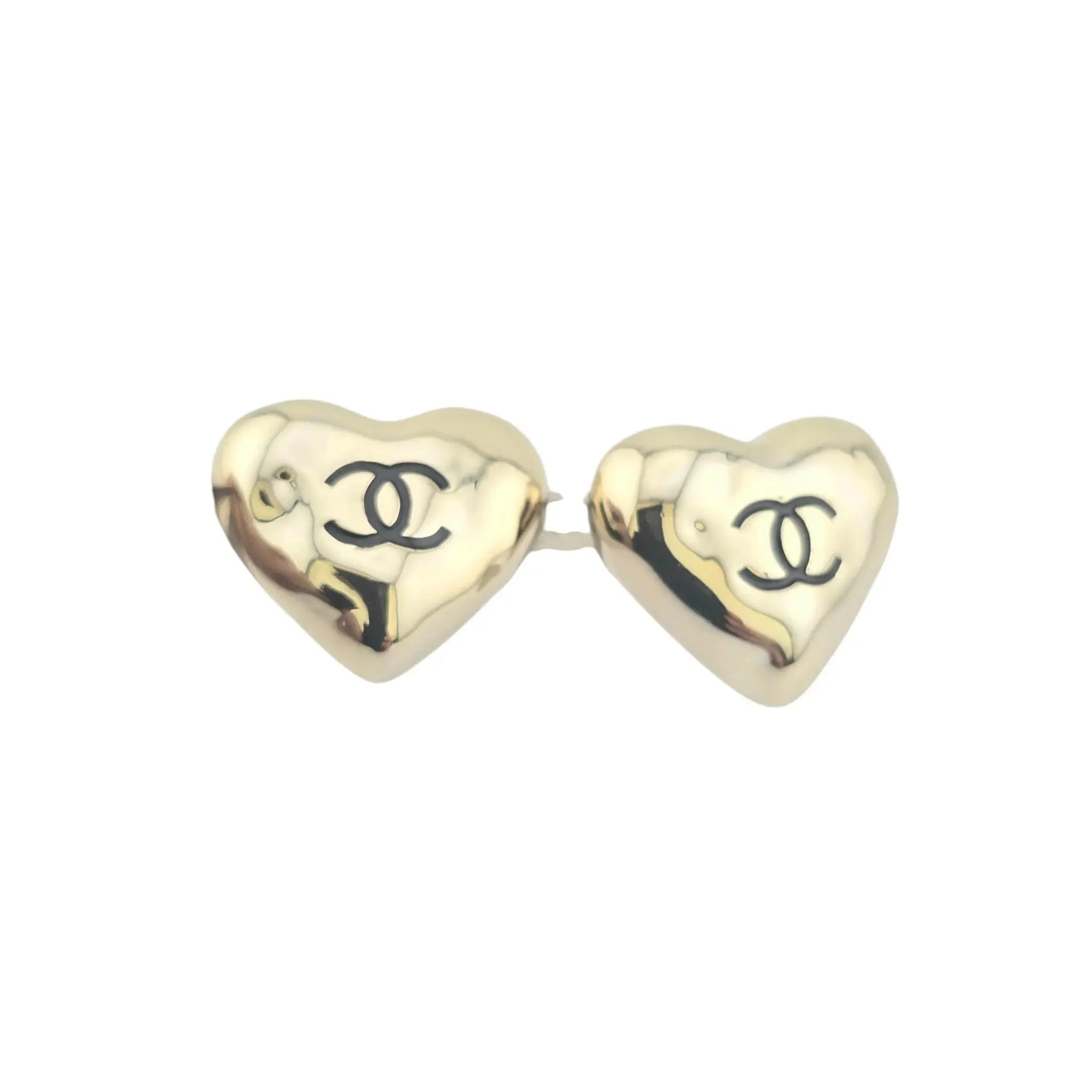 Chanel CC Heart Stud Earrings B22 CHANEL