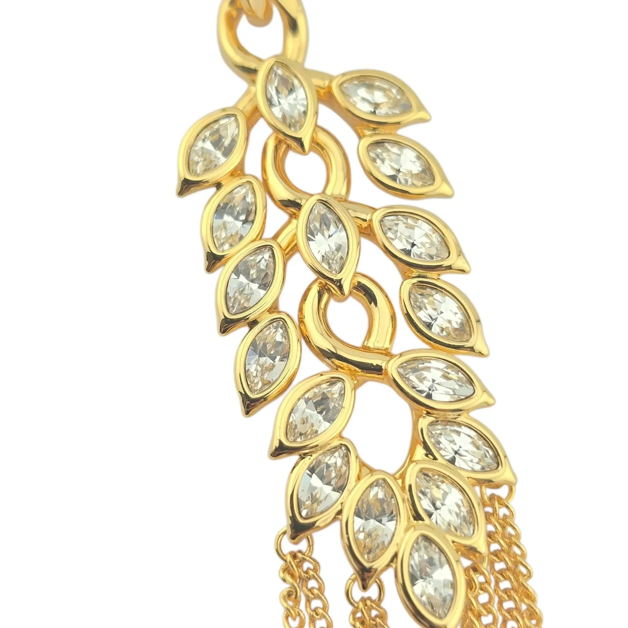 Chanel CC Gold Crystal Drop Earrings B22 CHANEL
