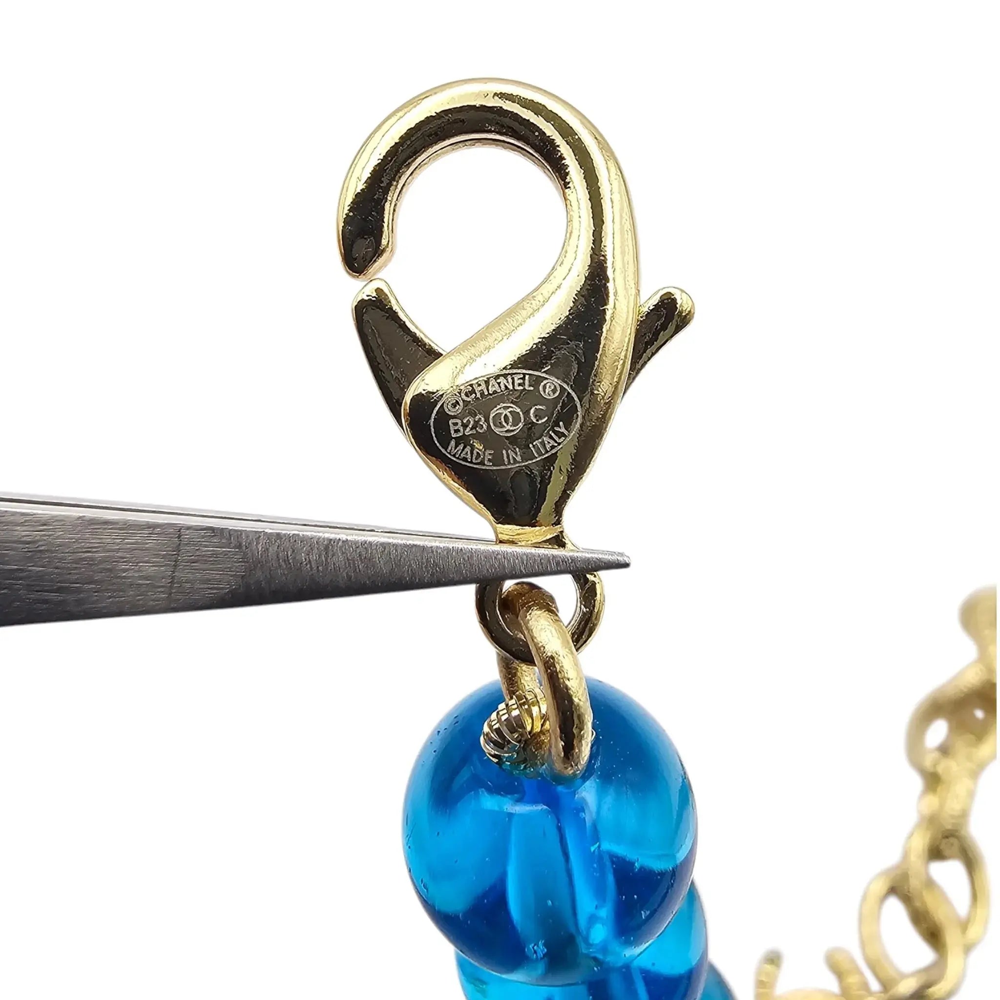 Chanel CC Blue Bead Long Necklace 2023 CHANEL