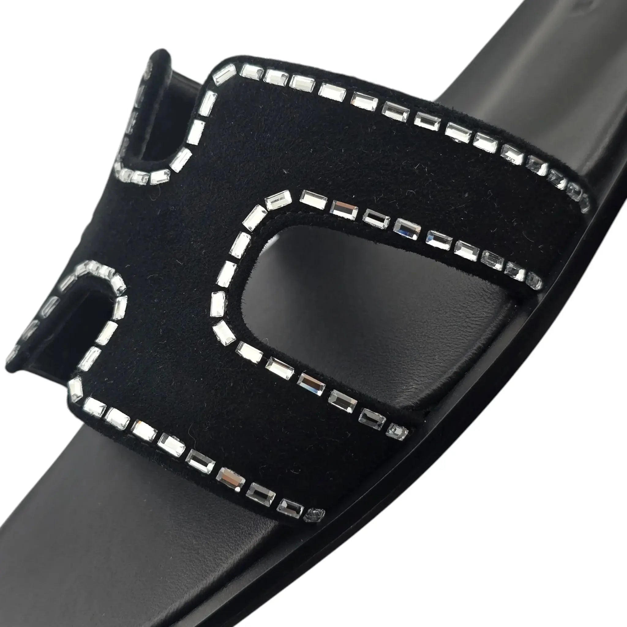 Hermes Oran Sandal Black Noir Calfskin Embellished - 40 HERMES