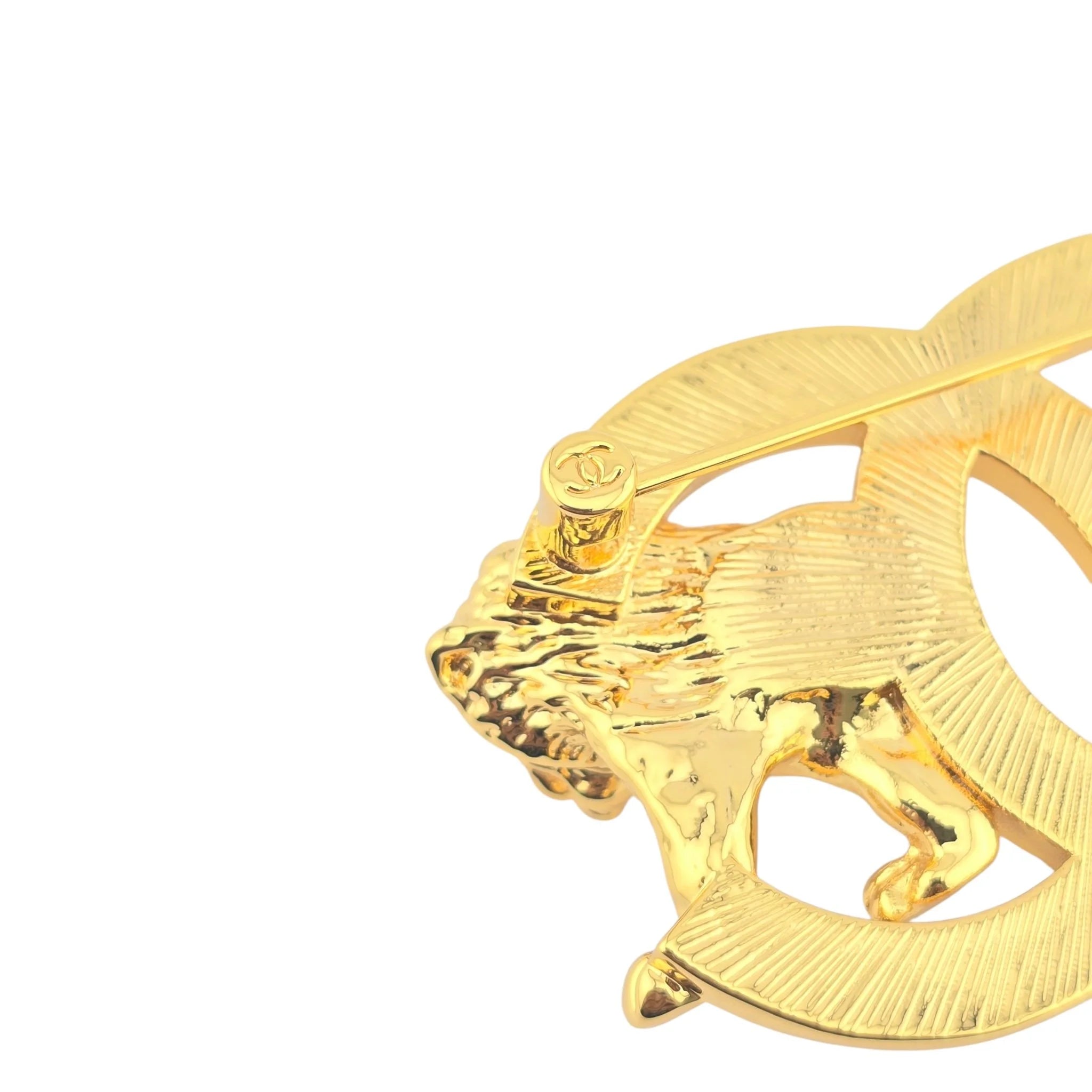 Chanel CC Gold Lion Brooch 2022 CHANEL