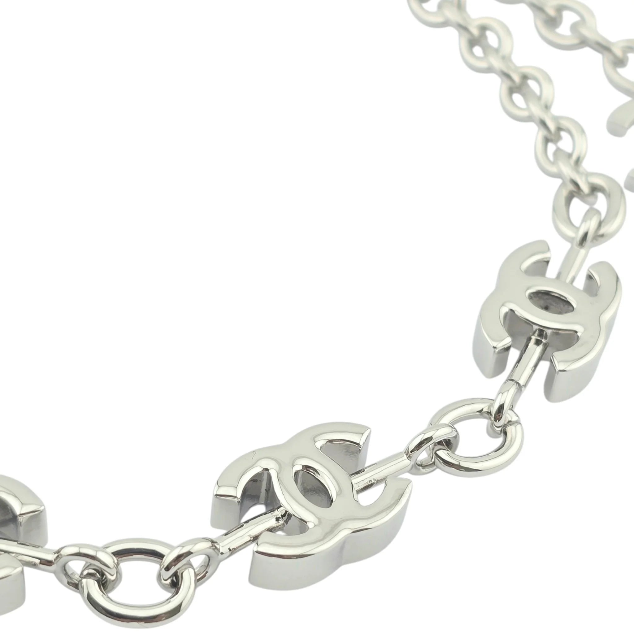 Chanel CC Silver Crystal Choker Necklace 2025 CHANEL