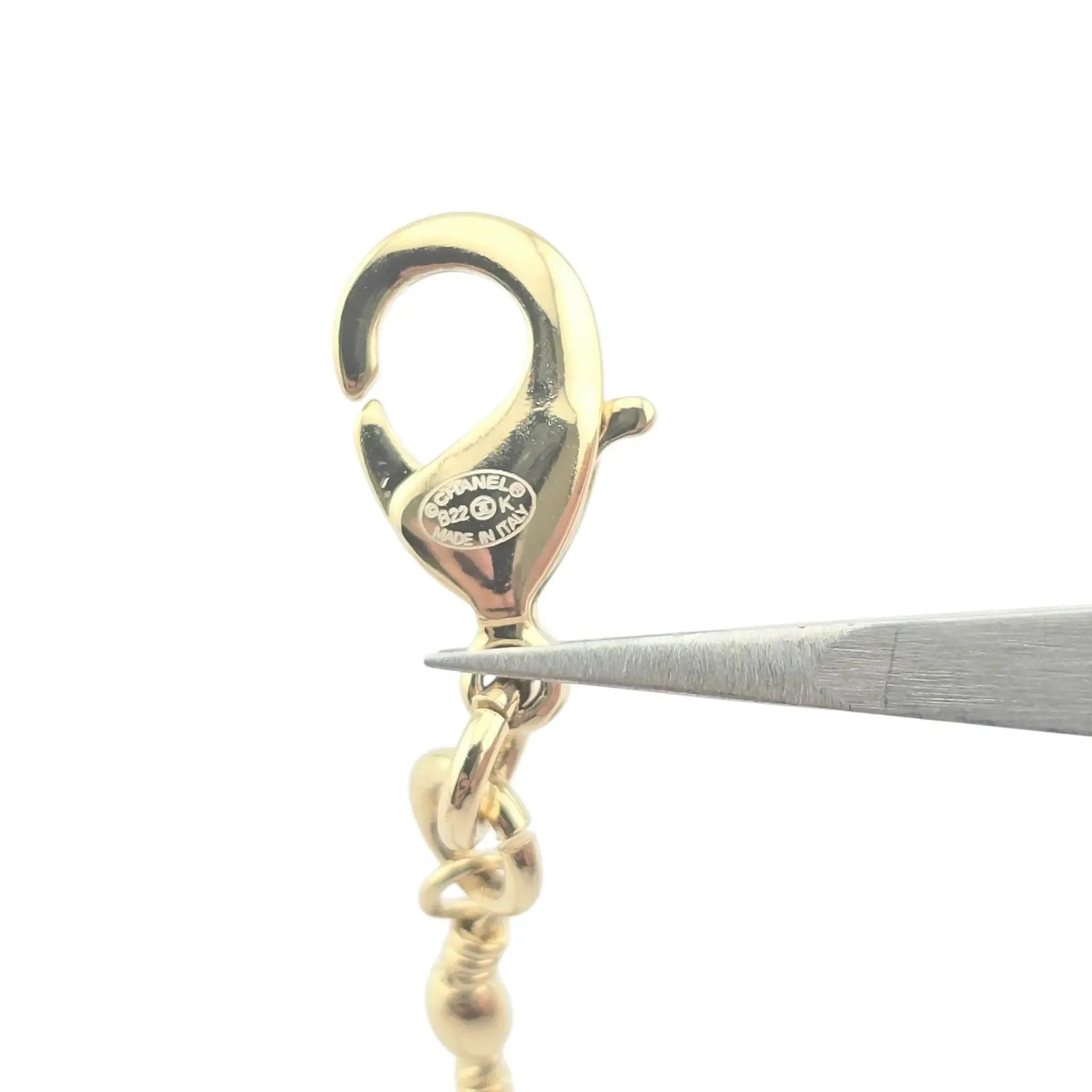 Chanel CC Flower Leaf Crystal Gold Necklace 2022 CHANEL