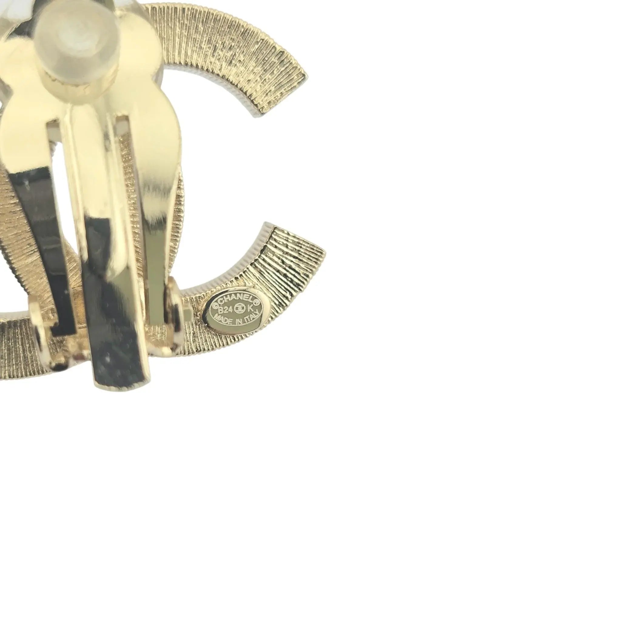 Chanel CC Crystal Gold Clip On Earrings 2024 CHANEL