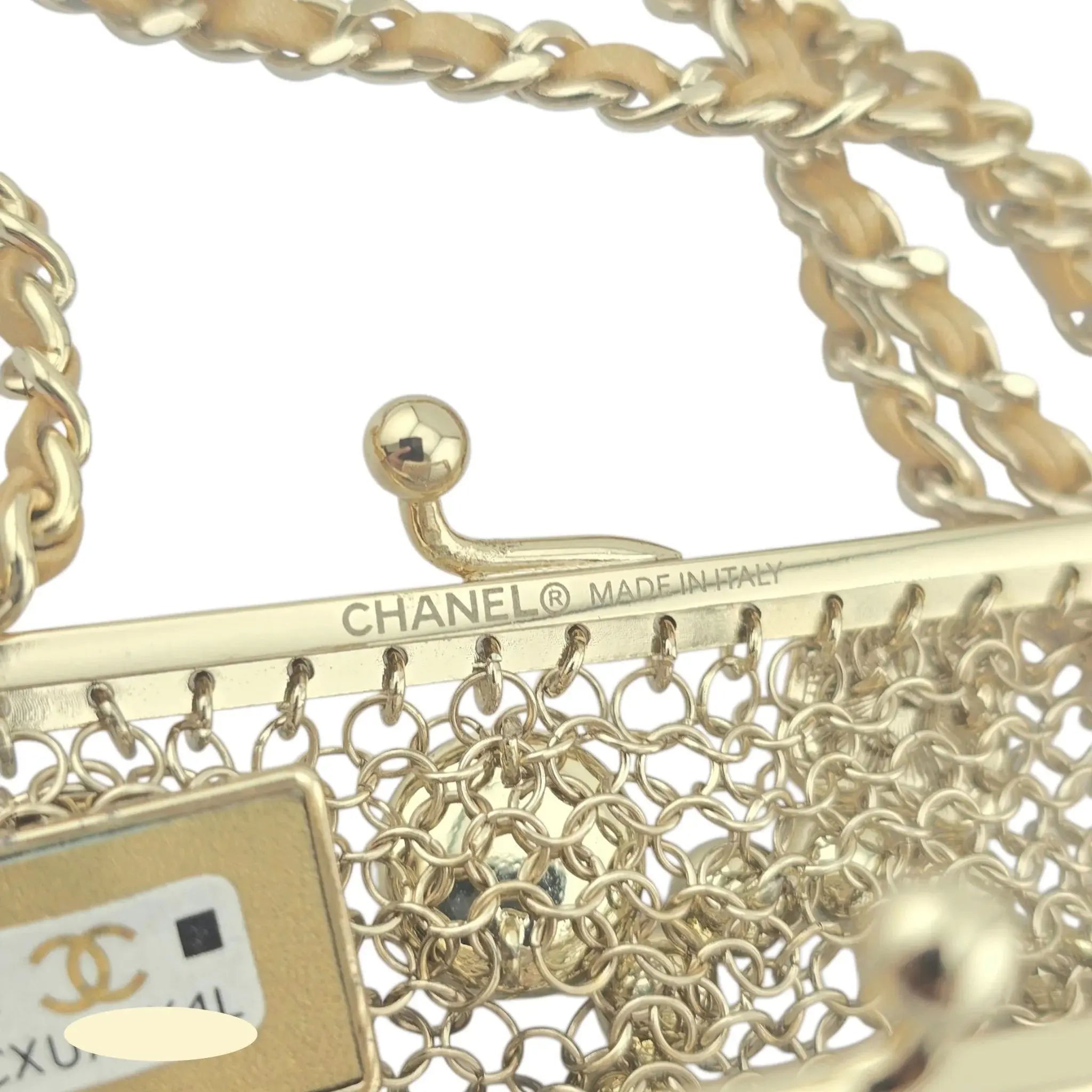 Chanel CC Gold Metal Chain Embellished Mini Frame Pouch CHANEL