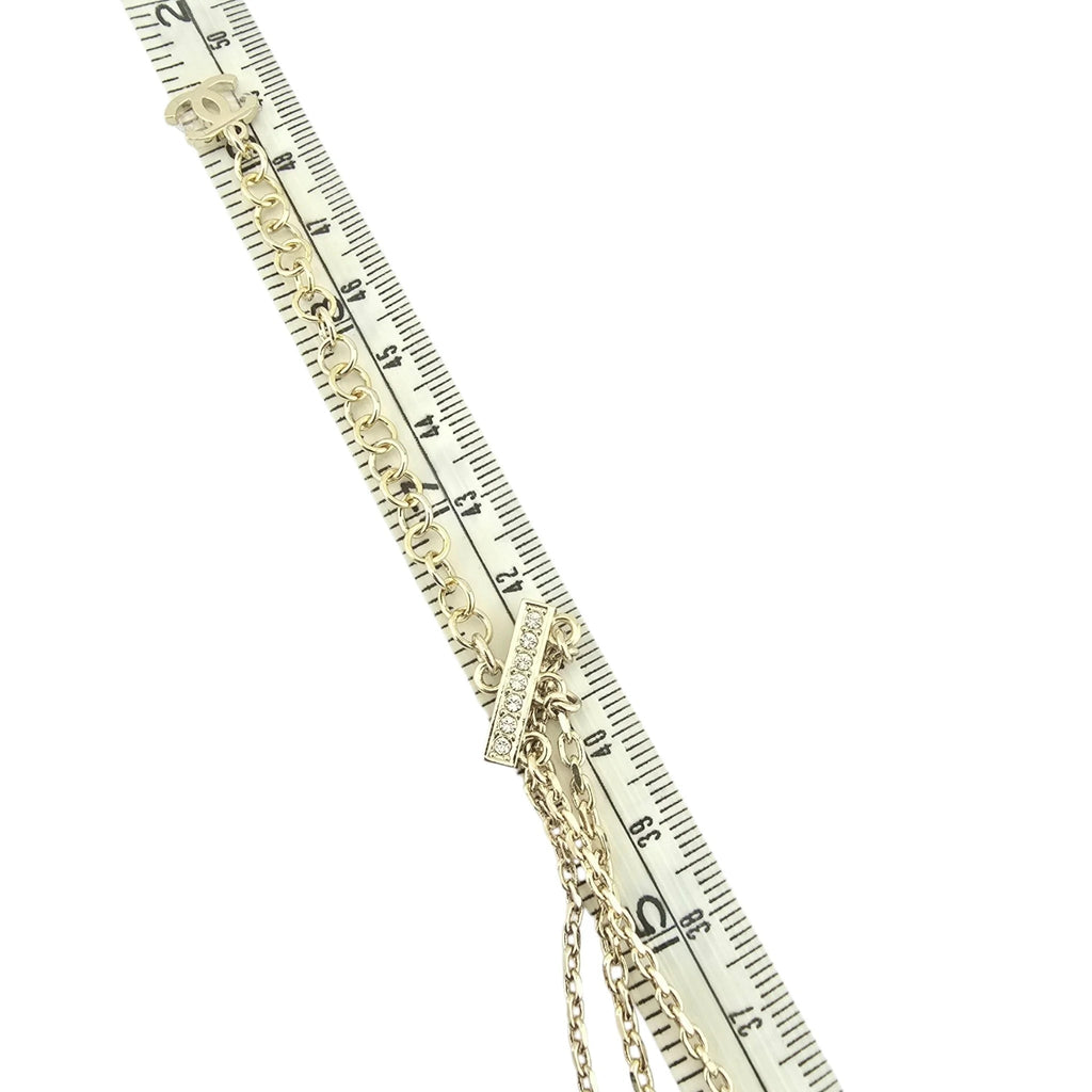 Chanel CC Bow Crystal Faux Pearl Necklace 2024 CHANEL