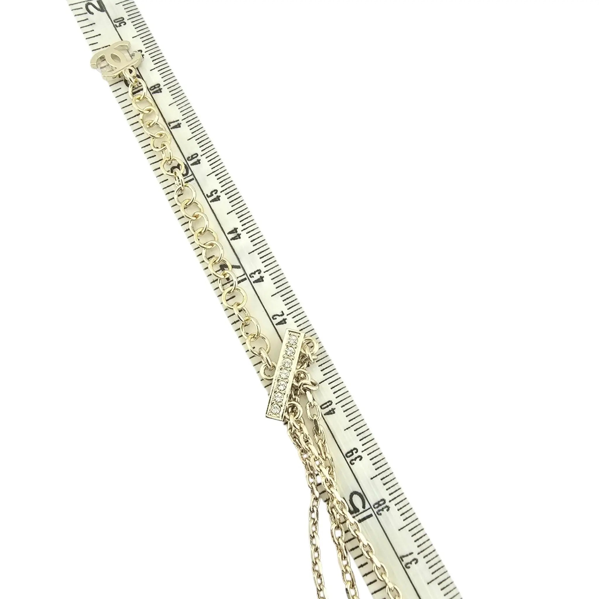 Chanel CC Bow Crystal Faux Pearl Necklace 2024 CHANEL