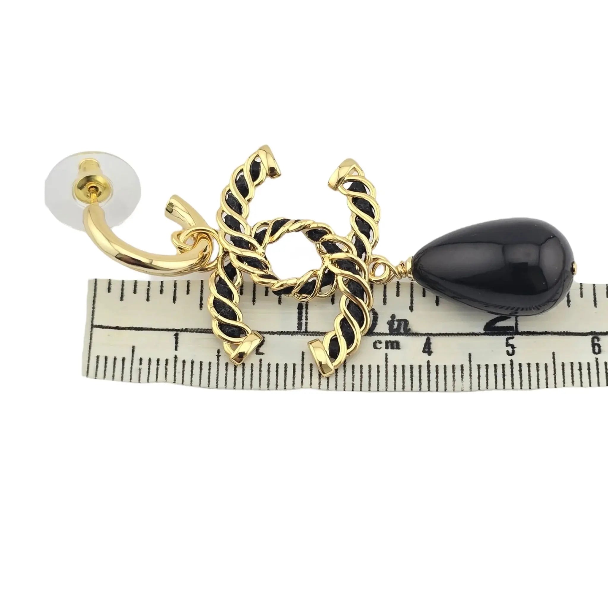 Chanel Resin & Leather CC Drop Earrings 2024 CHANEL