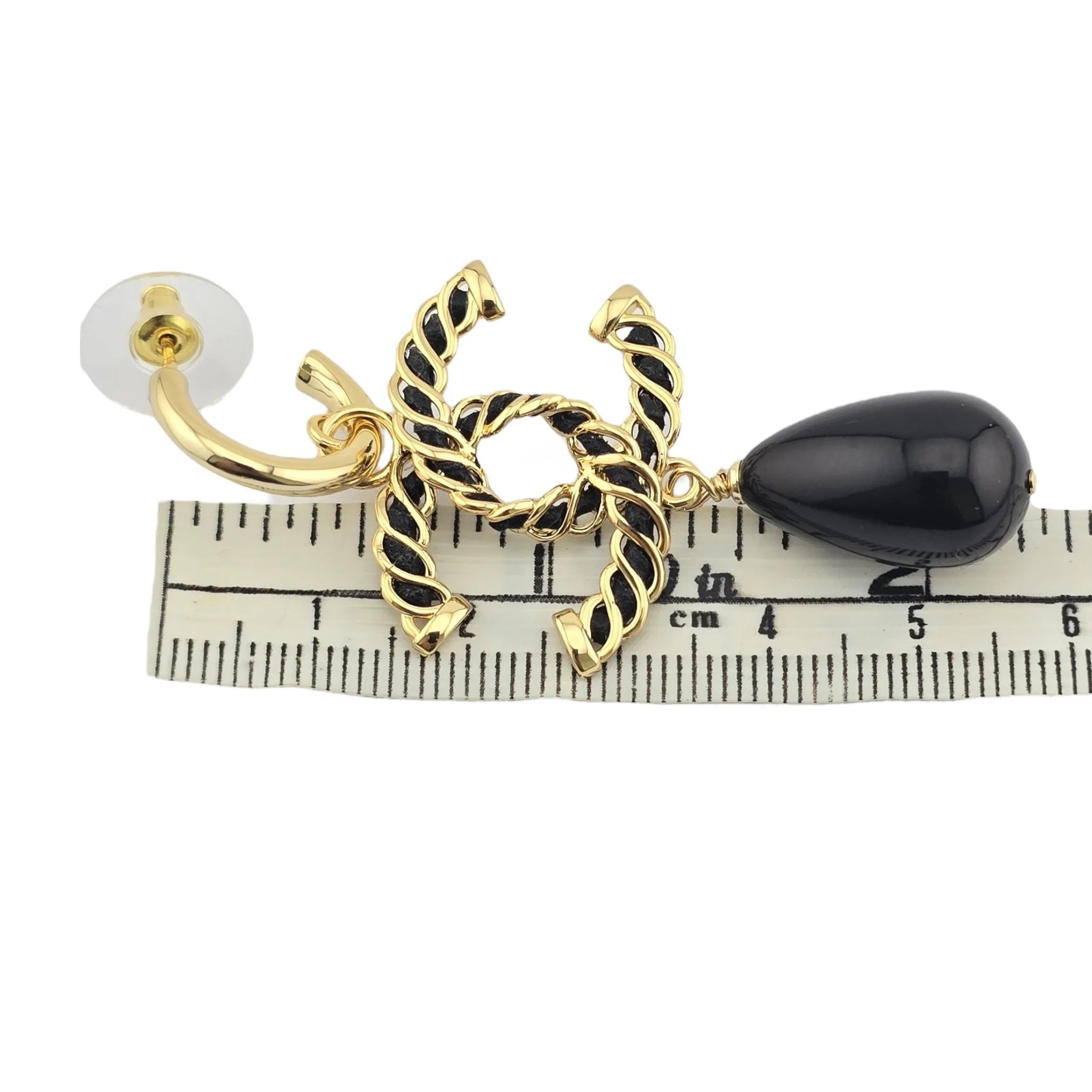 Chanel Resin & Leather CC Drop Earrings 2024 CHANEL