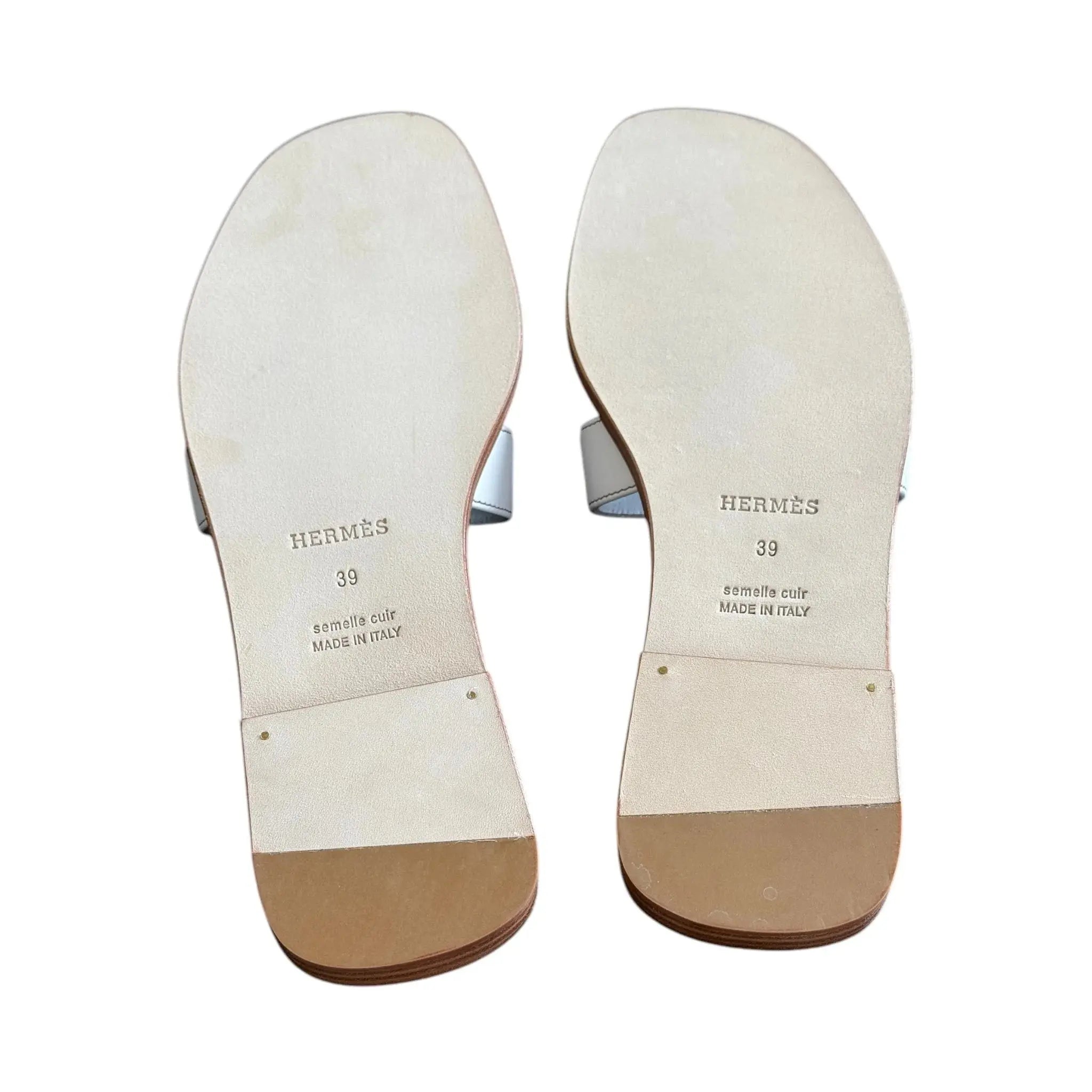 Hermes Oran Sandal White Blanc - 39 UK 6 HERMES