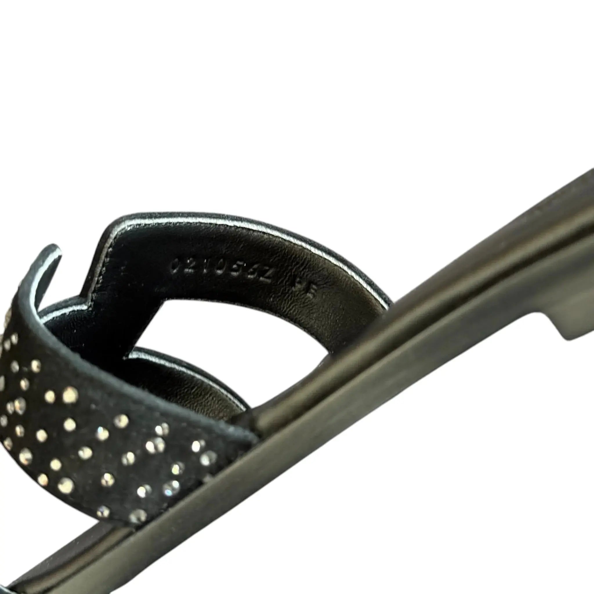 Hermes Oran Sandal Black Crystal Embellished Suede - 40 HERMES