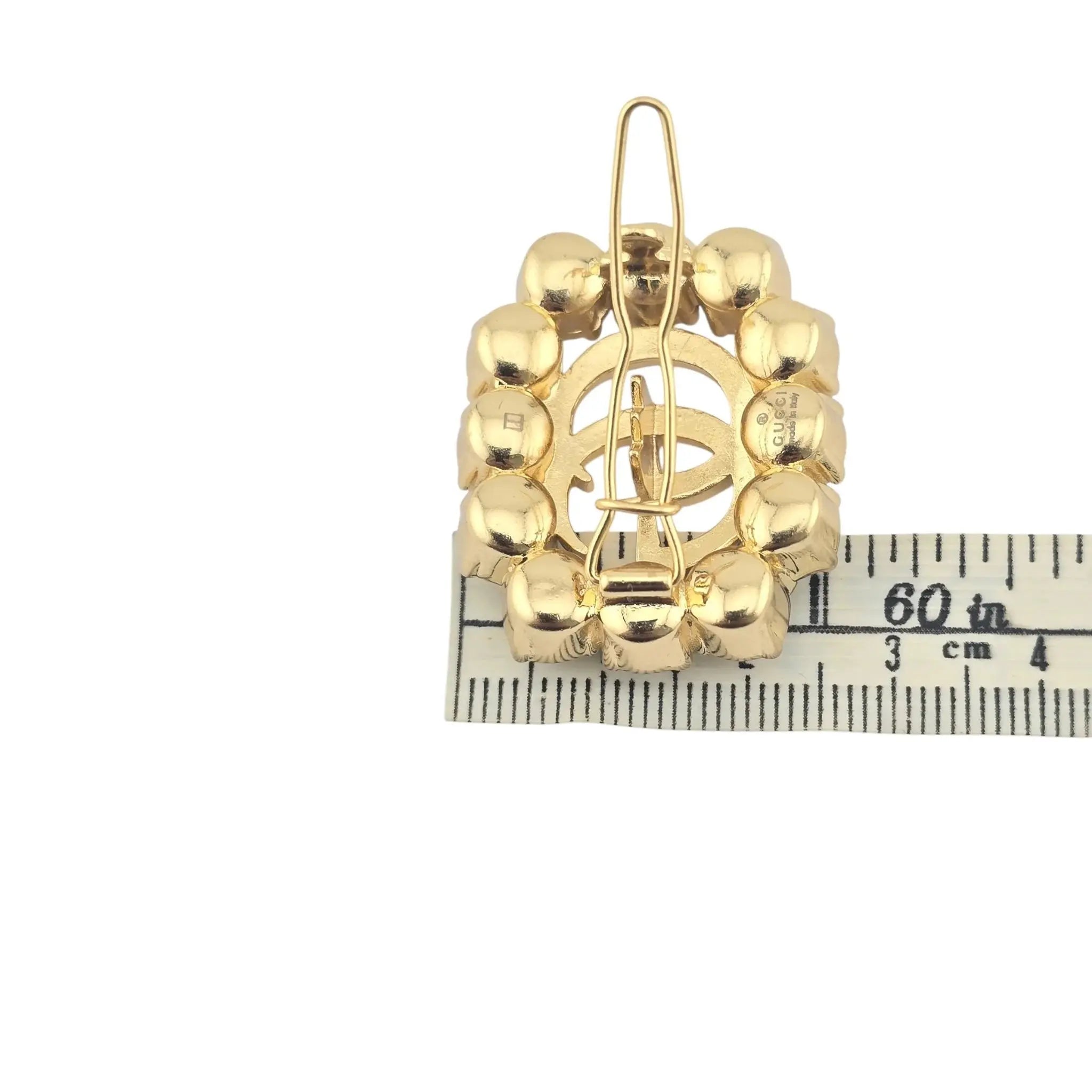 GUCCI Pearl Double G Hair Clip Aged Gold GUCCI