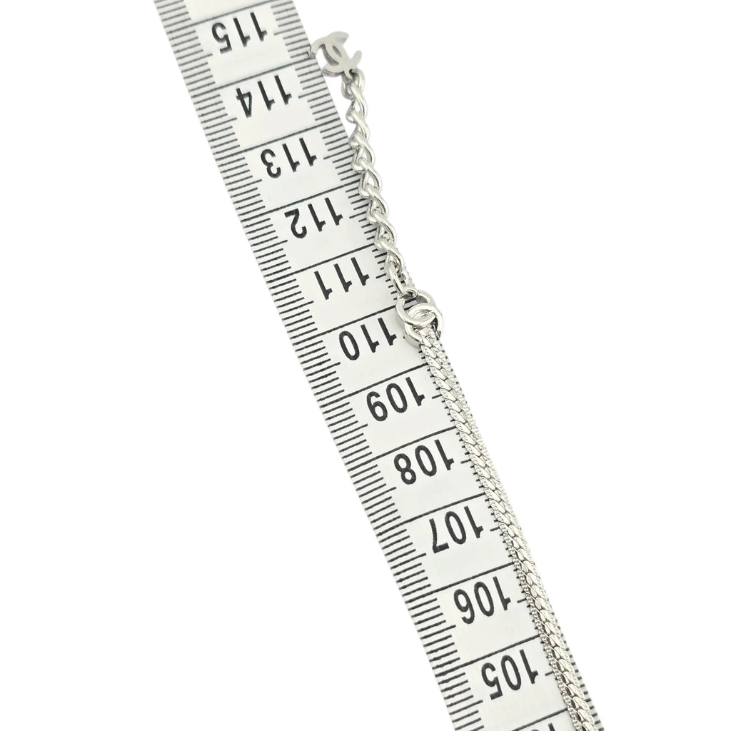 Chanel CC Silver Metal Long Necklace 2024 CHANEL