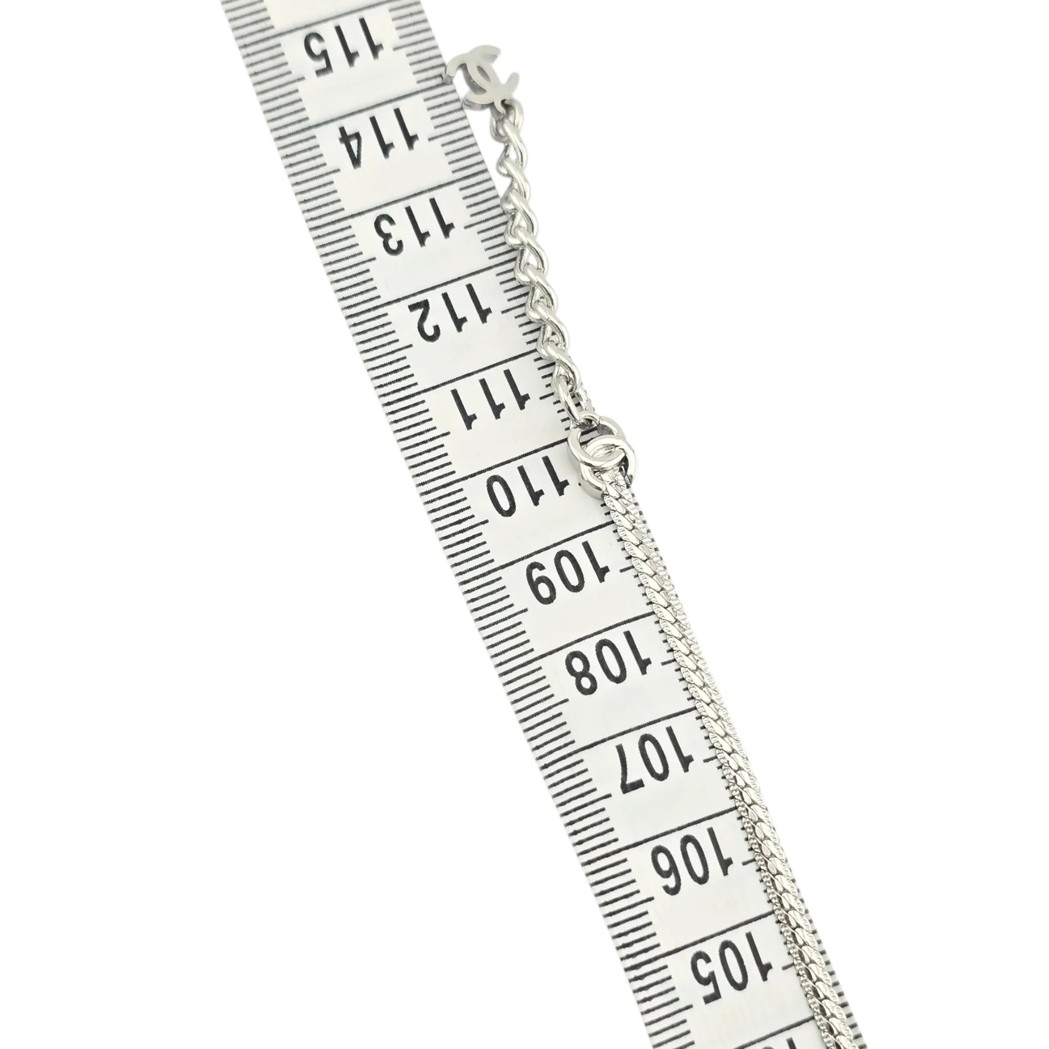 Chanel CC Silver Metal Long Necklace 2024 CHANEL