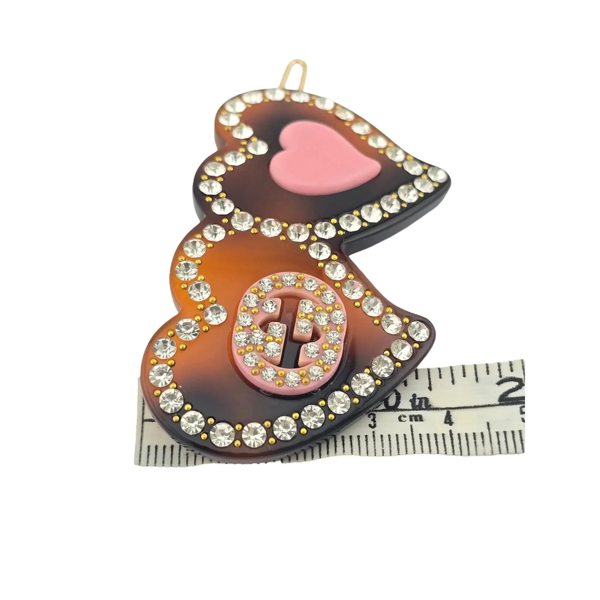GUCCI GG Hair clip with Interlocking G Heart GUCCI