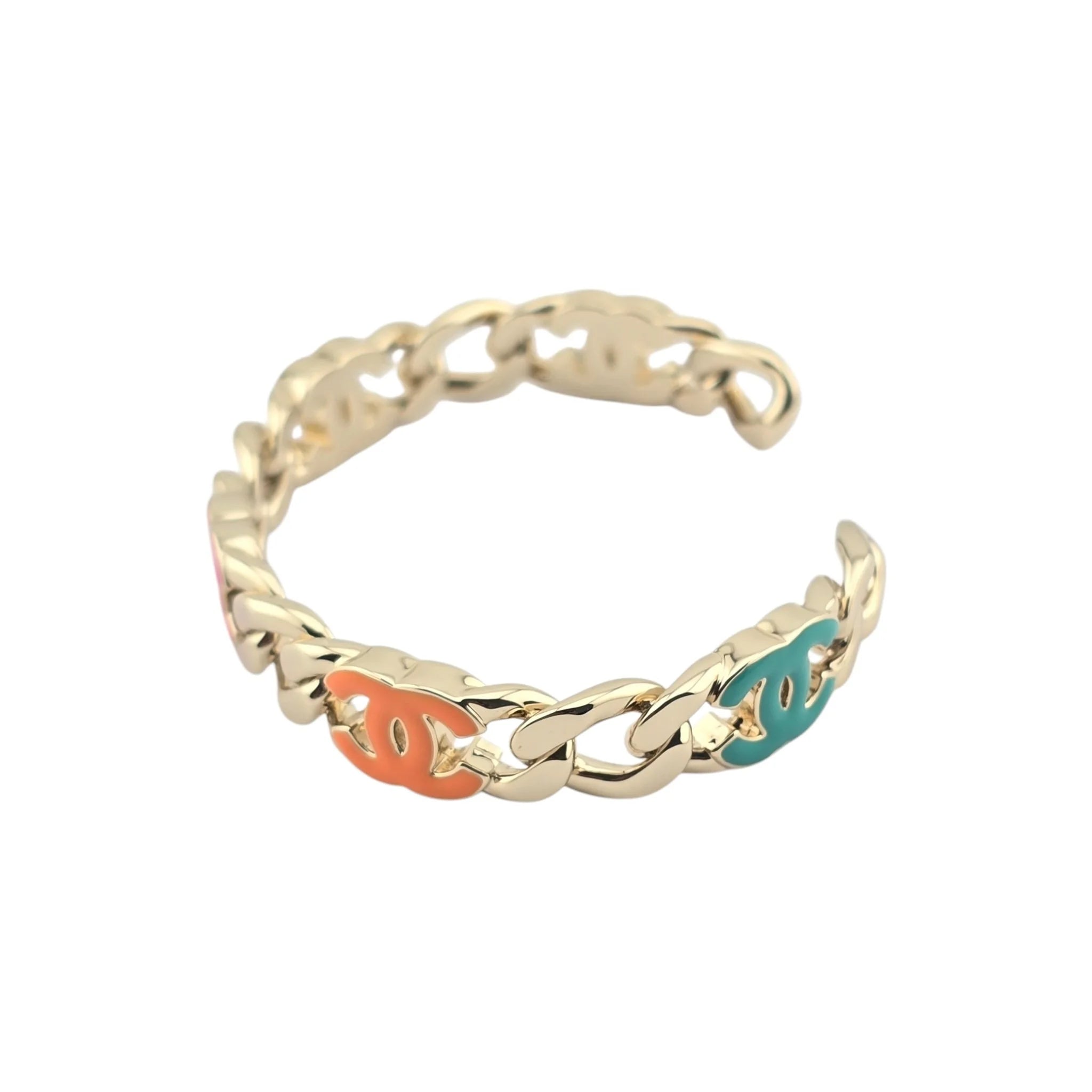 Chanel CC Enamel Chain Multicolour Cuff CHANEL
