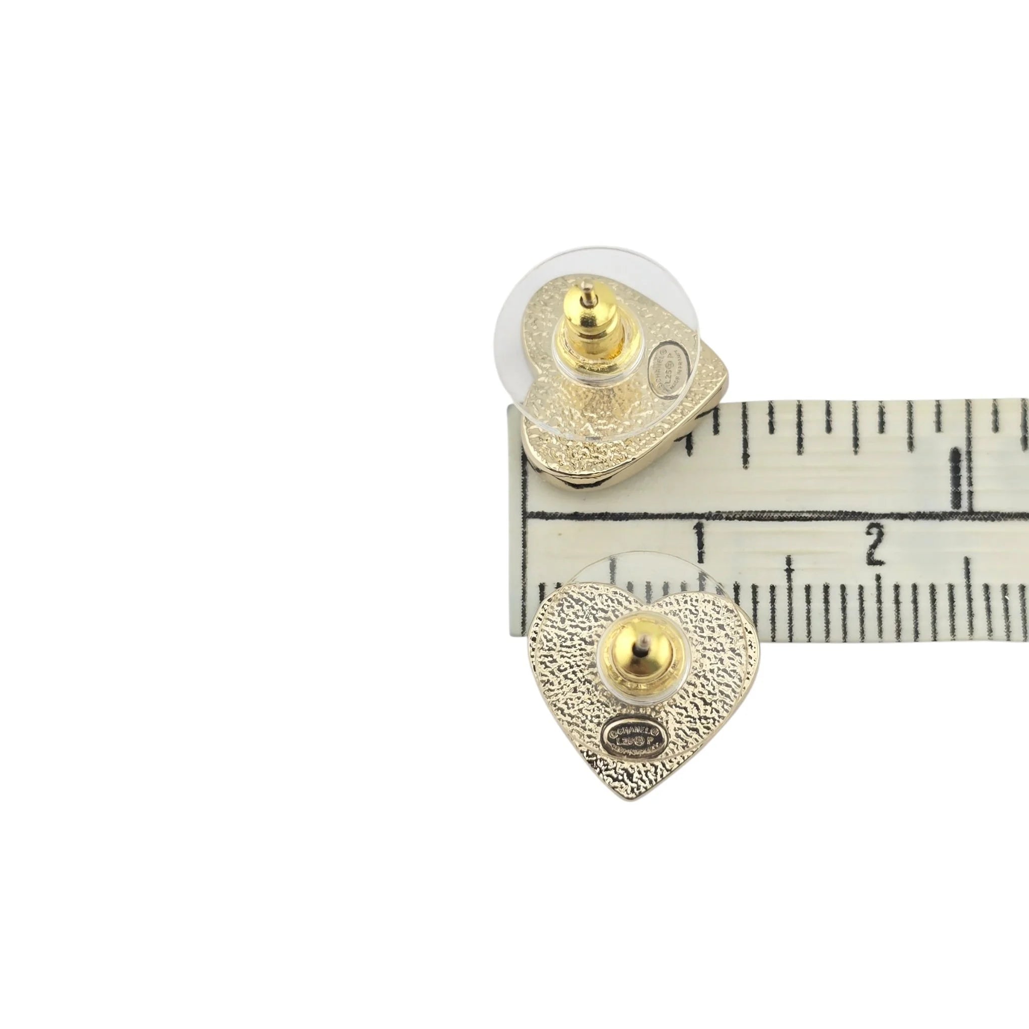 Chanel CC White Enamel Heart Stud 2025 CHANEL