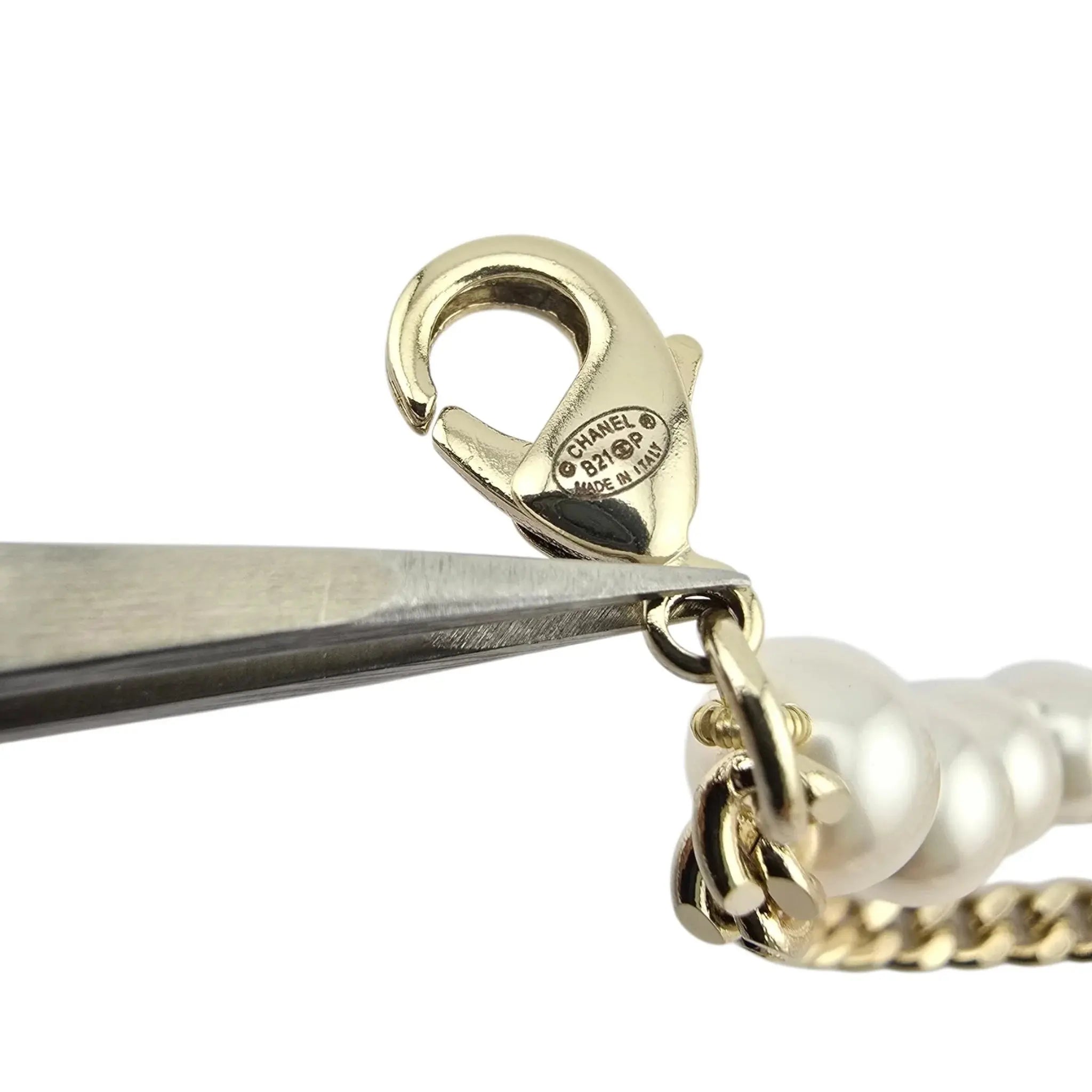 Chanel CC Large Pendant Long Faux Pearl Layered Necklace 2021 CHANEL