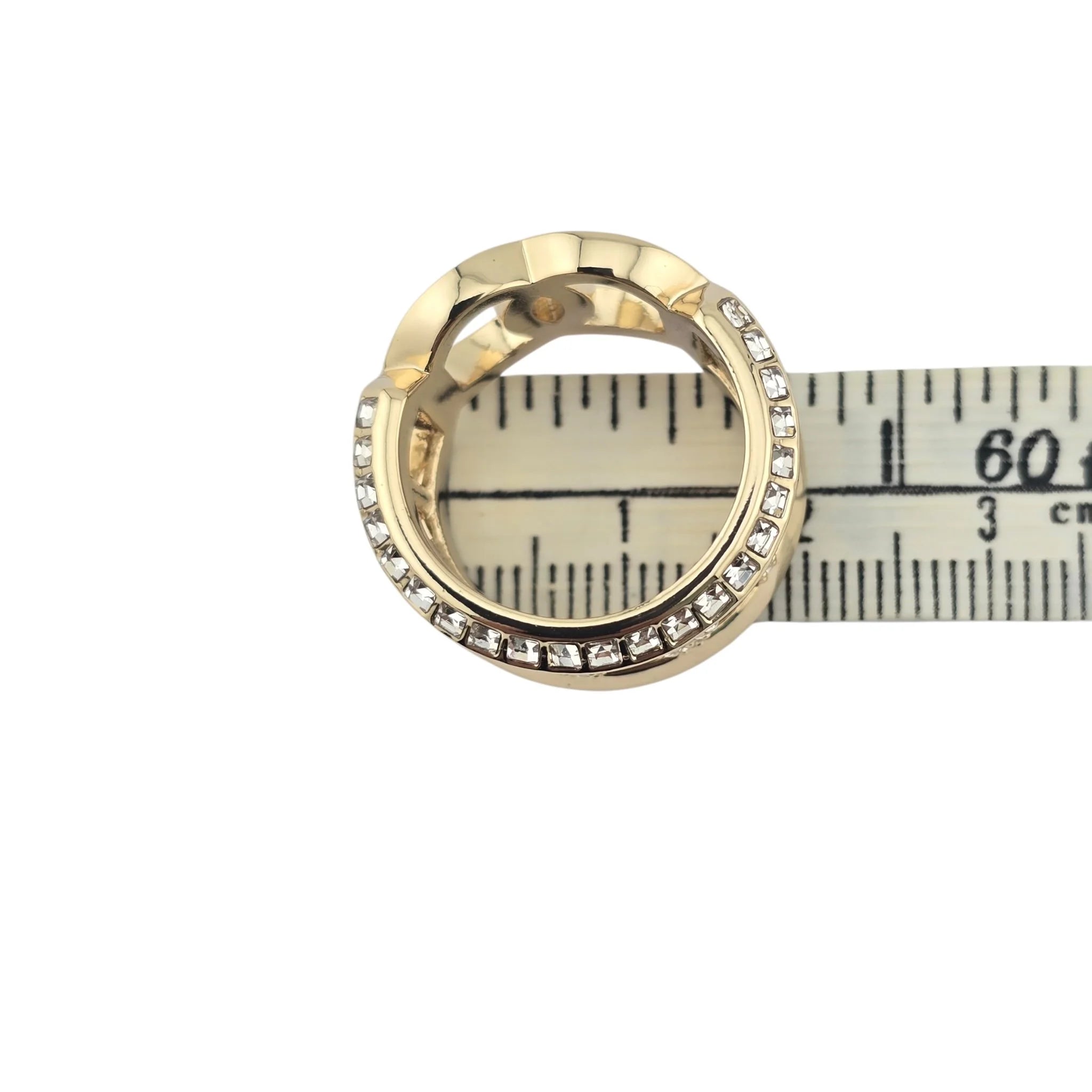 Chanel CC Gold Crystal Ring 2024 CHANEL