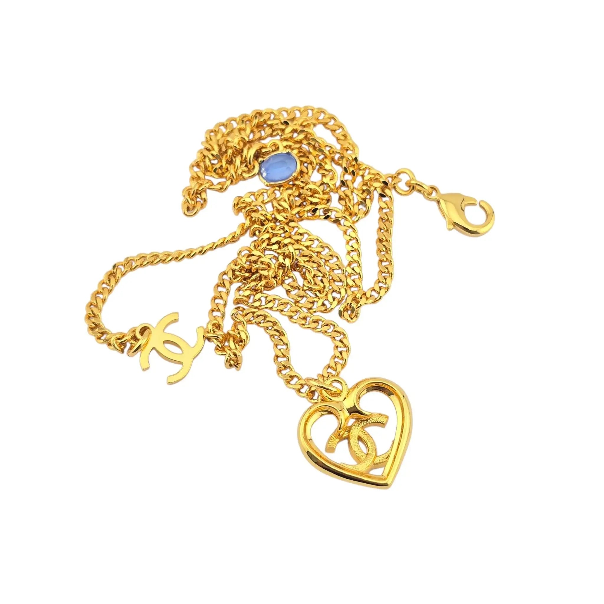 Chanel CC Gold Heart Small Pendant Necklace 2023 CHANEL