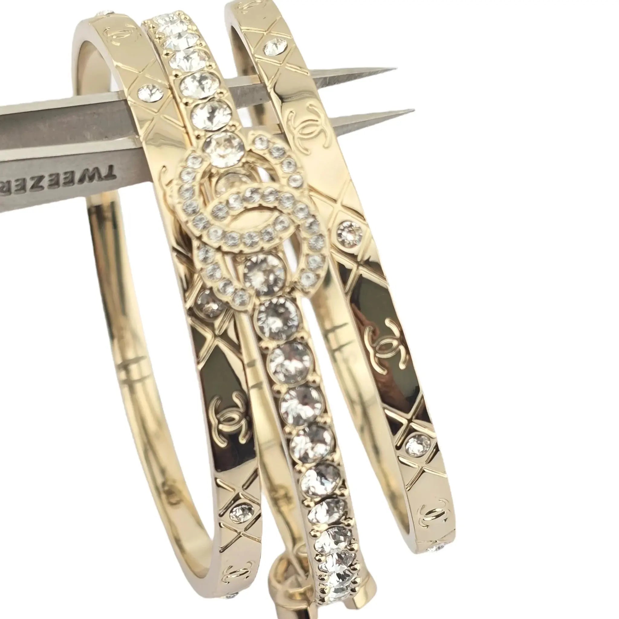 Chanel CC Cuff Bangle Gold Set S 2025 CHANEL