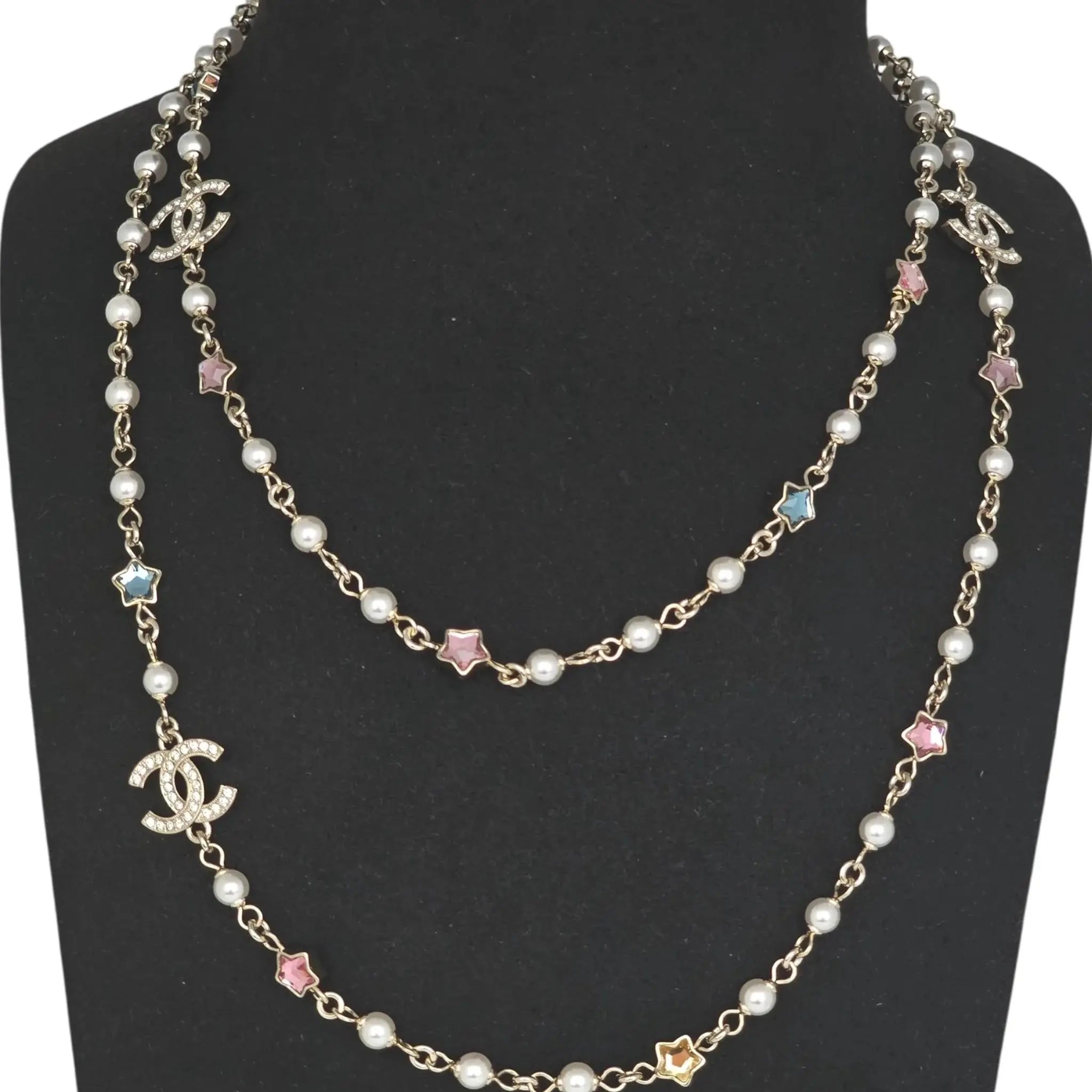 Chanel CC Multicoloured Star Crystal Long Necklace 2025 CHANEL