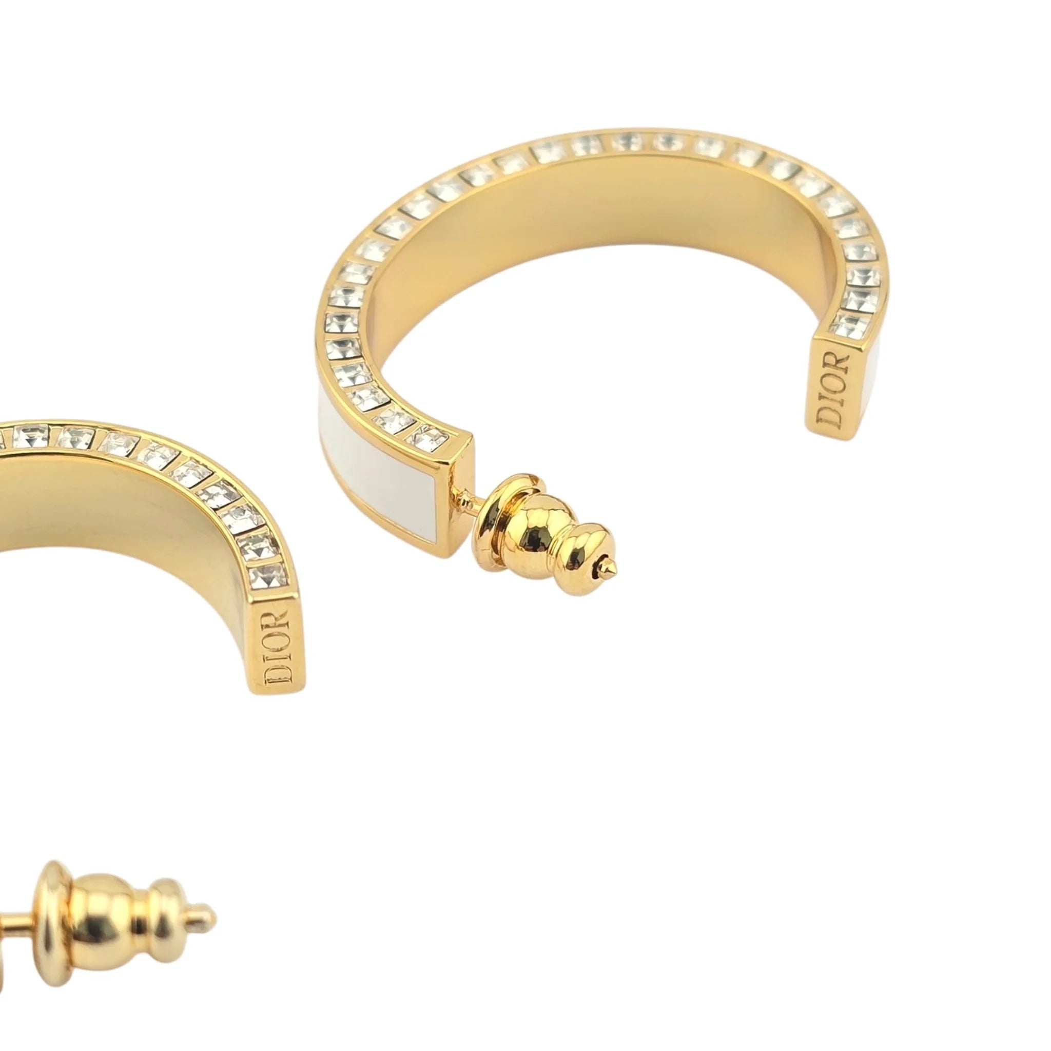 Christian Dior Large Dior Night Code Hoop White Earrings DIOR