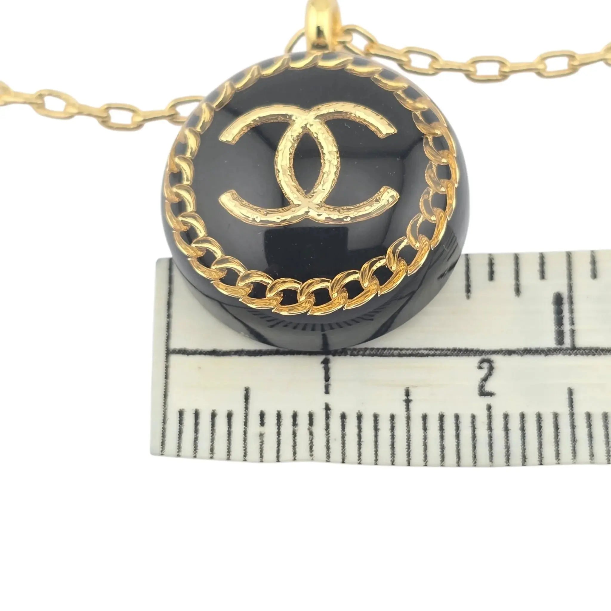 Chanel CC Gold / Black Pendant Necklace 2022 CHANEL
