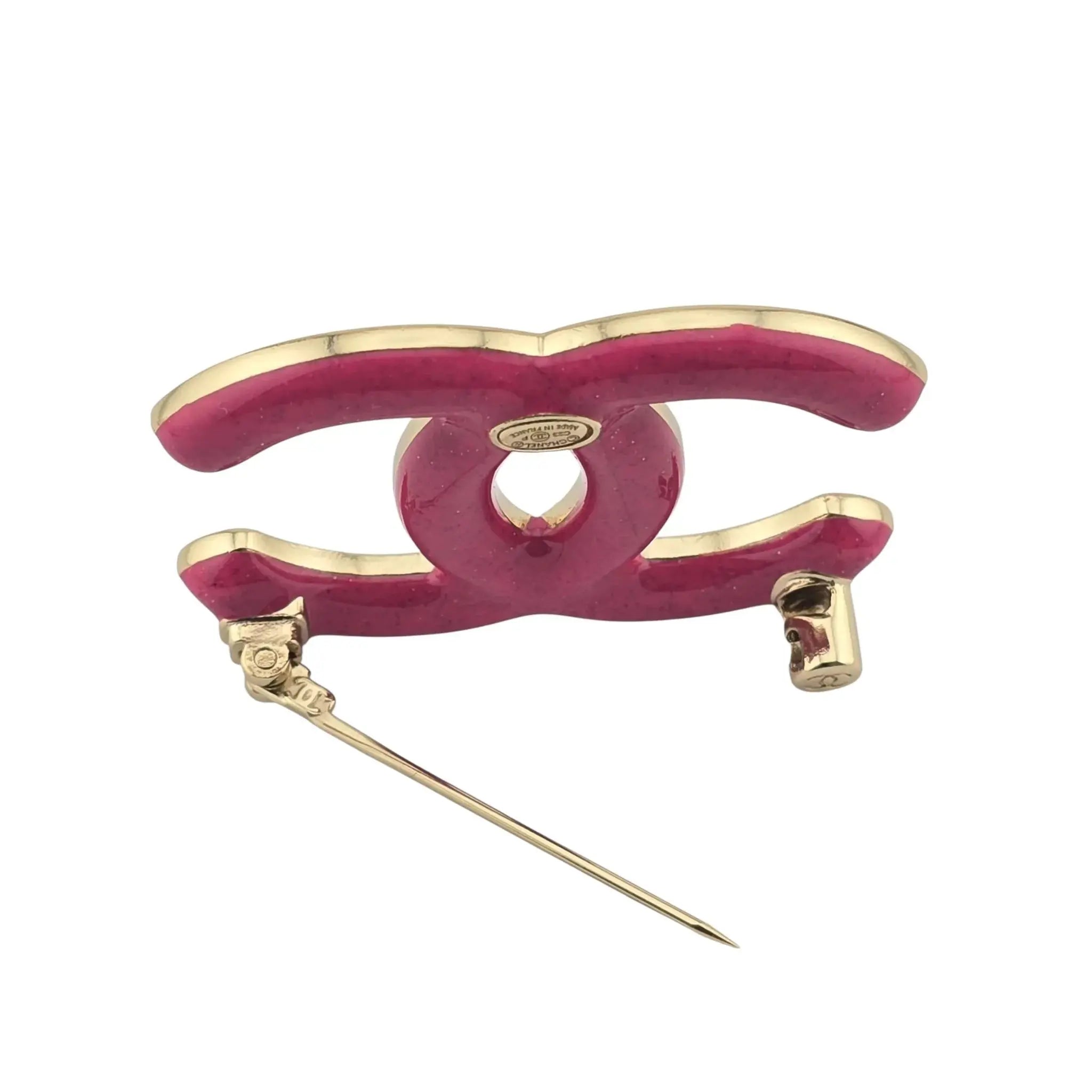 Chanel CC Pink Crystal Brooch 2023 CHANEL