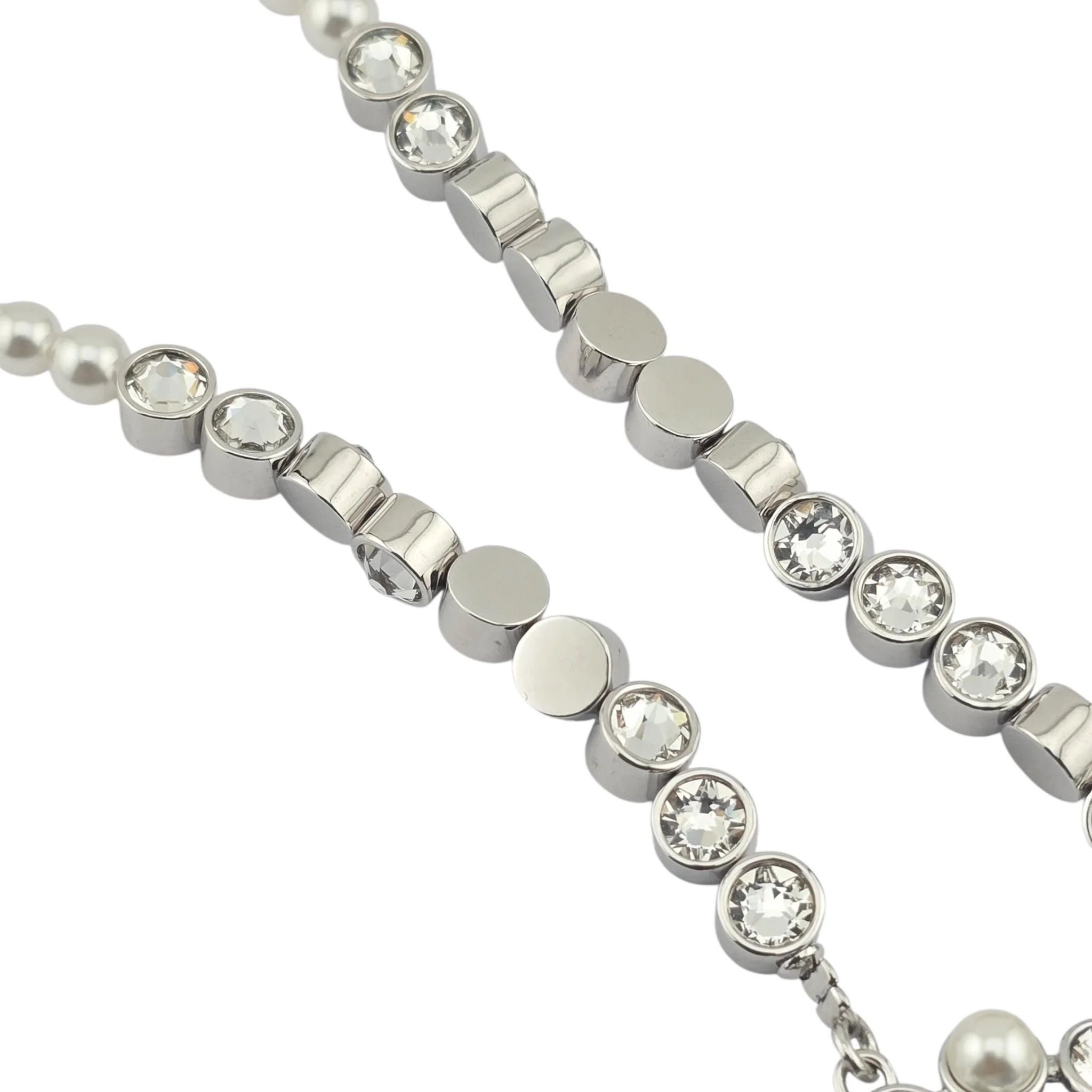 Chanel CC Long Faux Pearl Necklace Blue Heart 2025 CHANEL